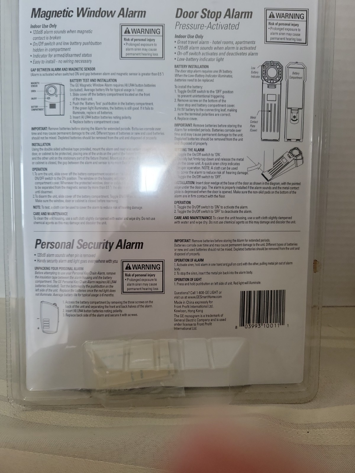 GE Smart Home Window and Door Alarm Kit Personal Security Entry Chime Mode