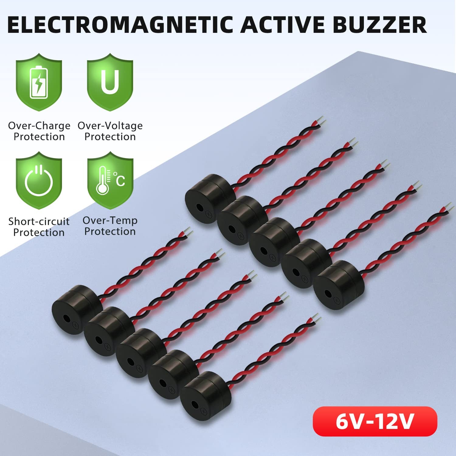30Pcs DC 12V Electronic DC Buzzer 5v Alarm Active Piezo Beep Sound ABS Housin…