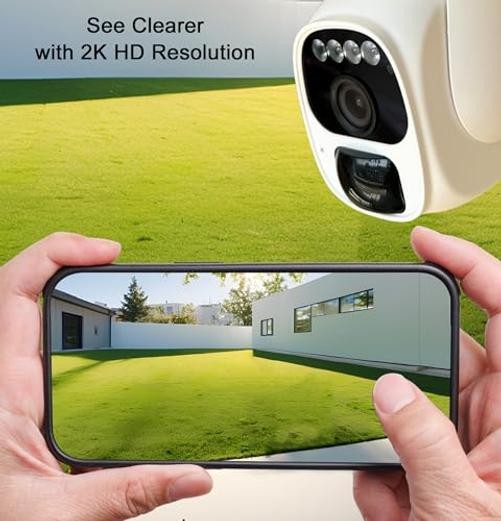 Solar Security Camera Wireless Outdoor, 3W Solar Panel, 360° Pan Tilt Solar