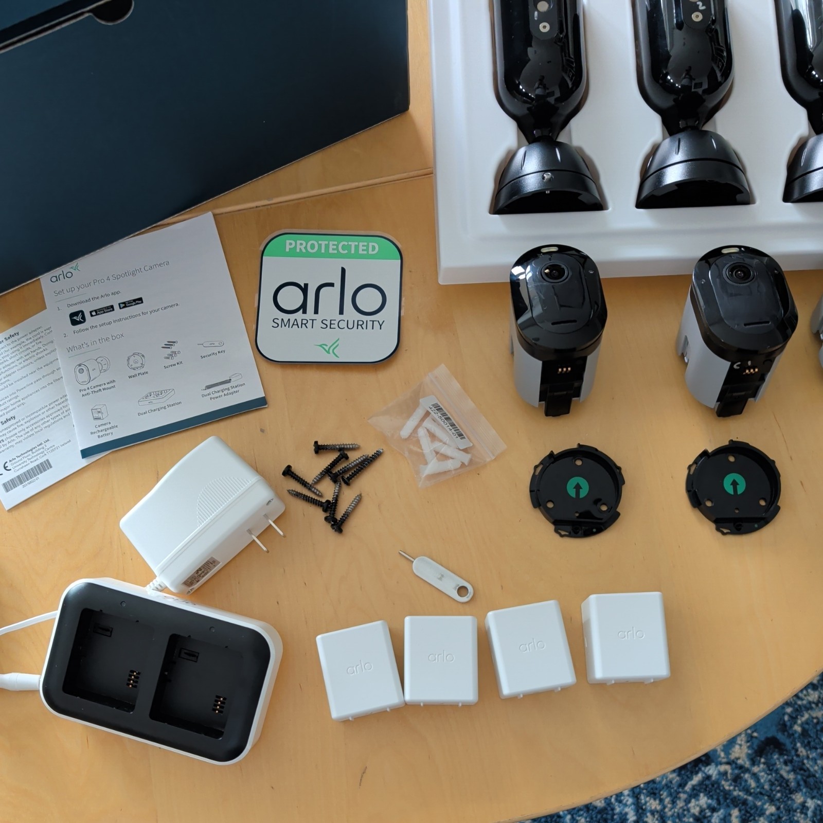 Arlo Pro 4 Spotlight Camera 3 Pack Wireless Security 2K Video & HDR VMC4350P