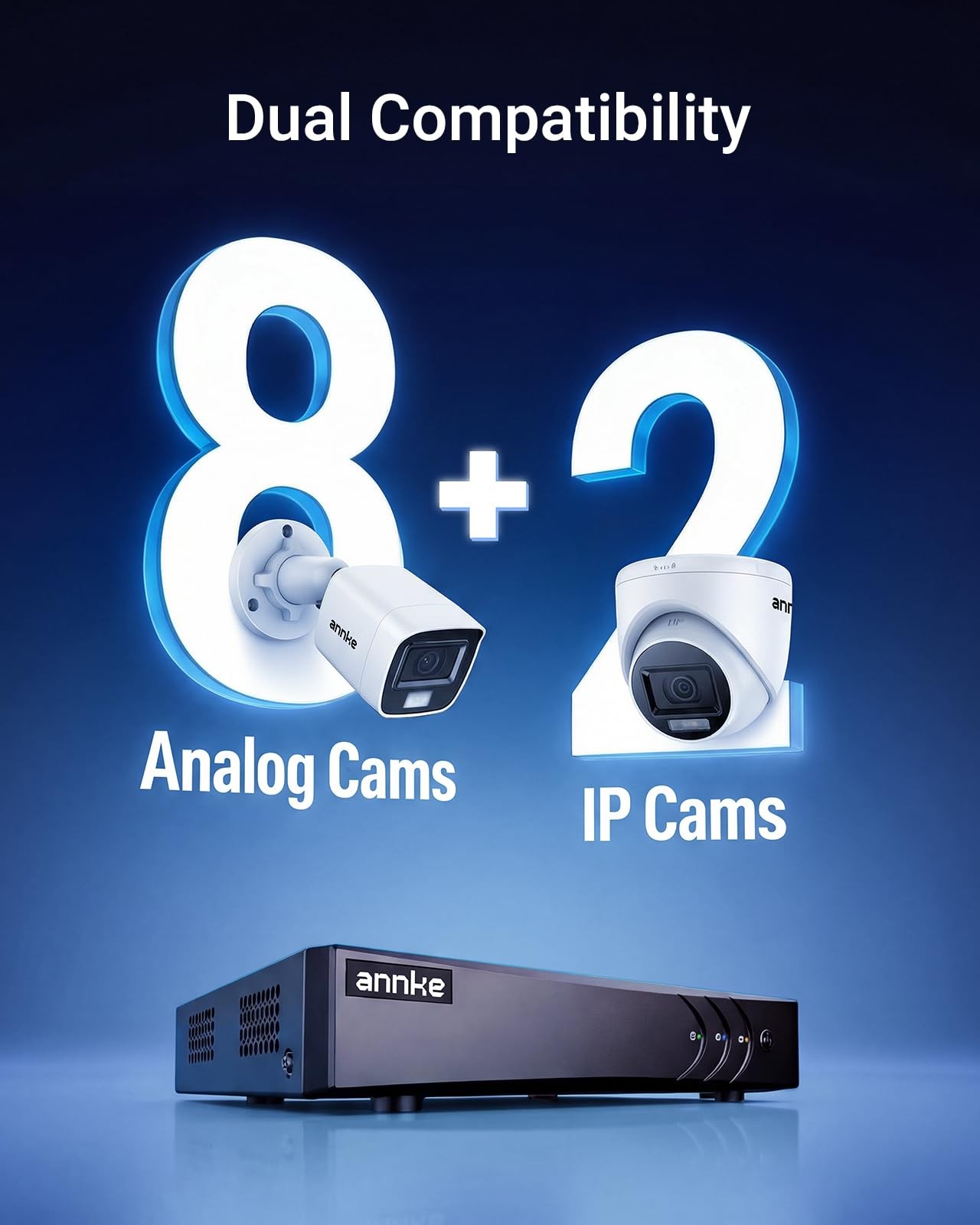 3K Lite H.265+ DVR Recorder with AI Human/Vehicle Detection, 8CH Hybrid 5-in-…