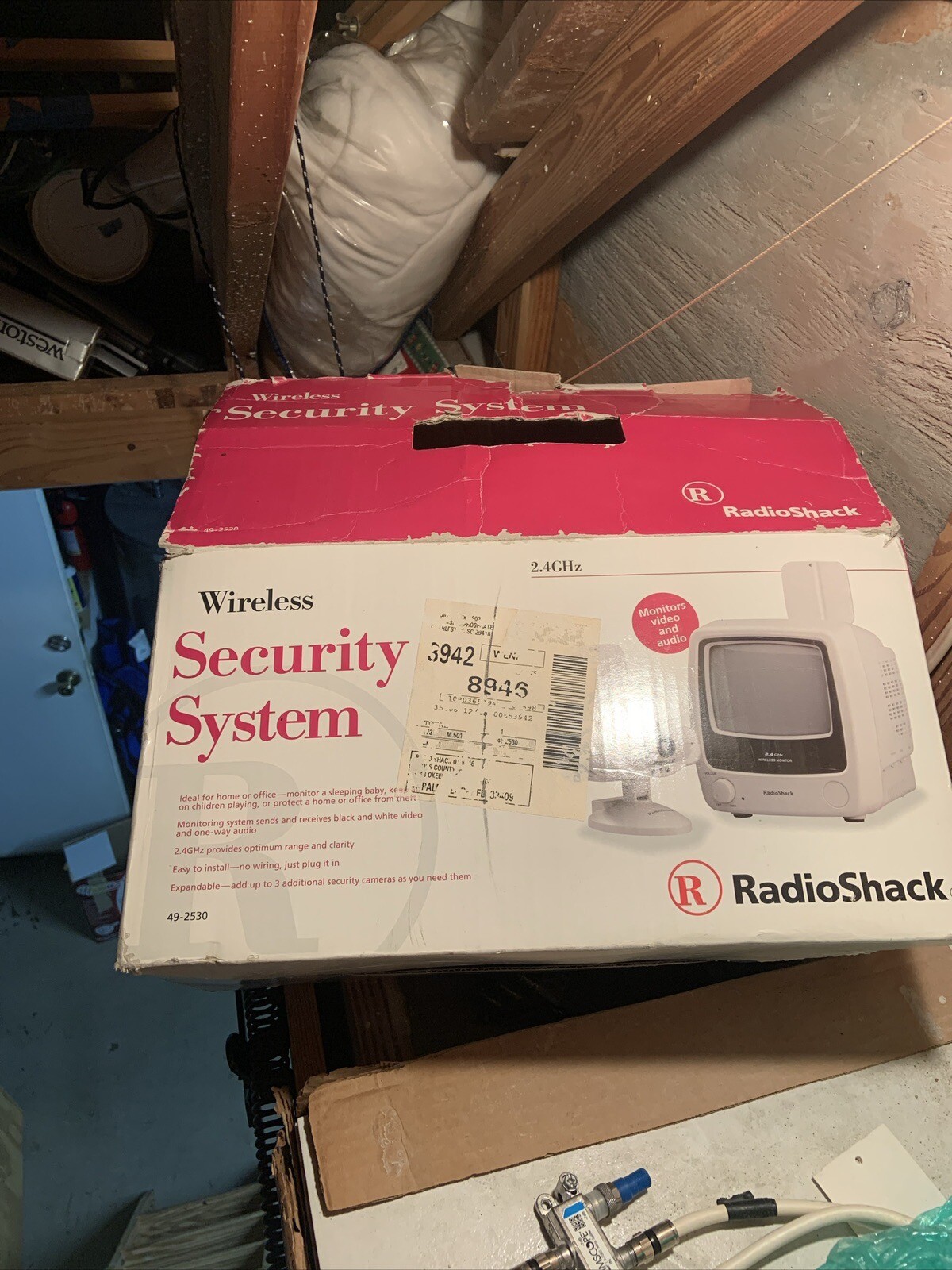 VTG Radio Shack Black And White Wireless Surveillance System 49-2530