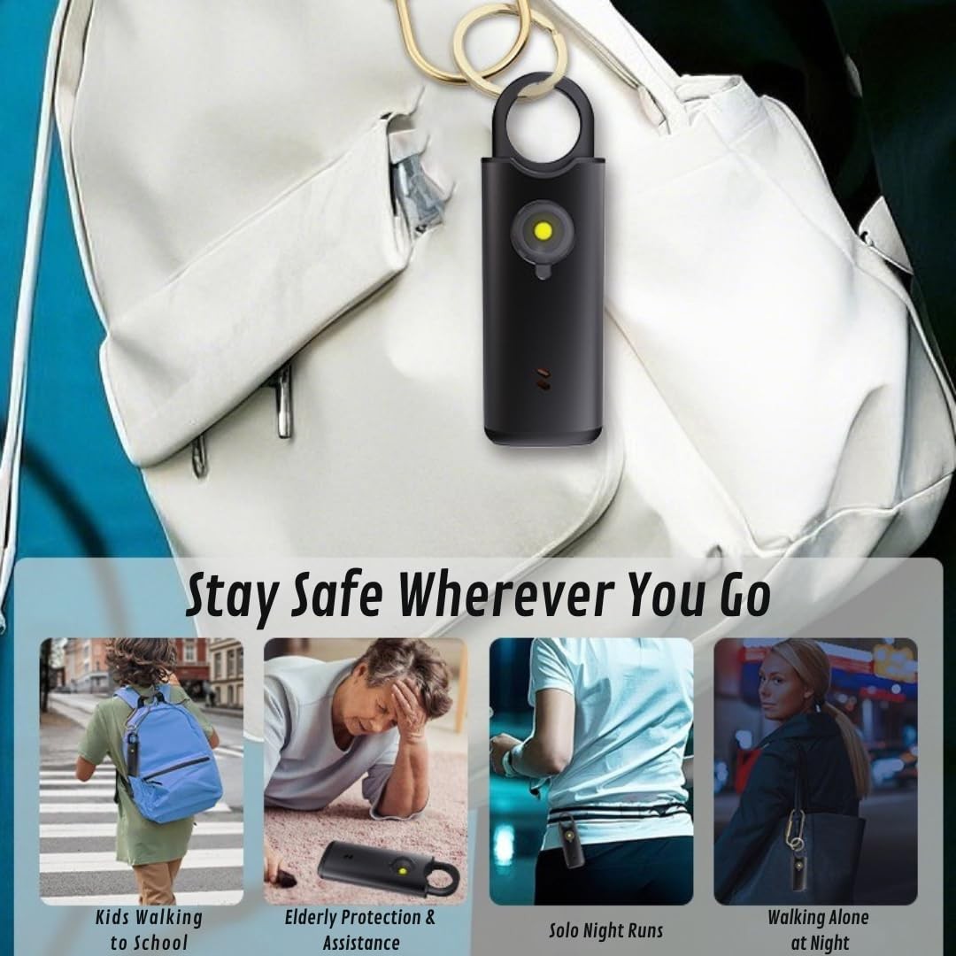 Metal Personal Alarm for Women (Silver) – 140dB Self Defense Safety Alarm Key…