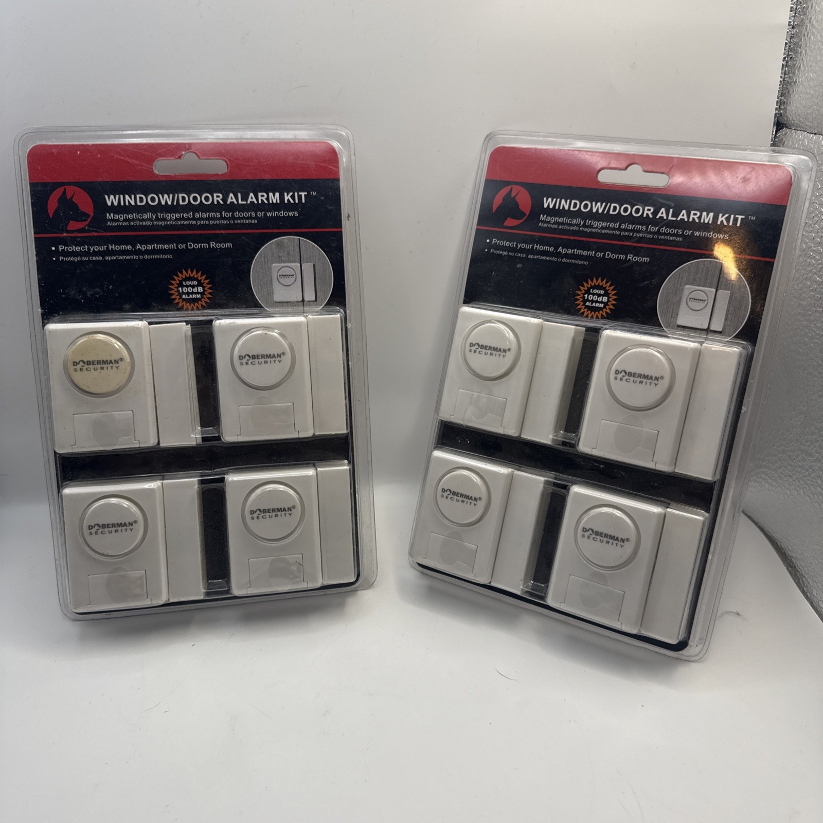 (2) 4 packs Doberman Security Window Door Alarm Kit Magnetically Triggered Alarm