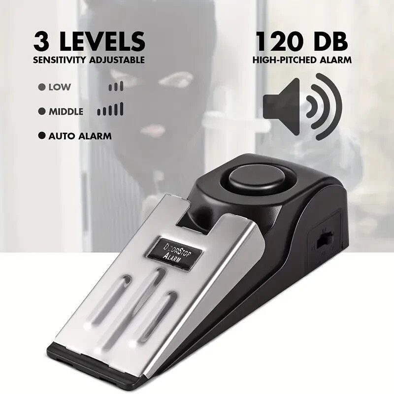 2 NEW SafetyVital Portable Wireless Security Door Stopper w/ Alarm 12
