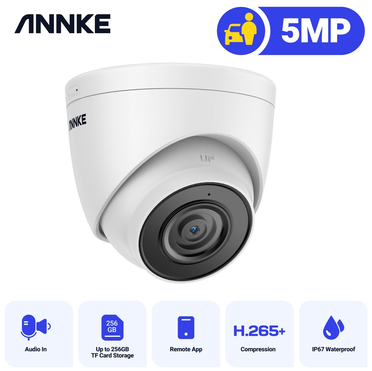 ANNKE 5MP PoE Security IP Camera C500 Audio Recording EXIR Night Vision Outdoor