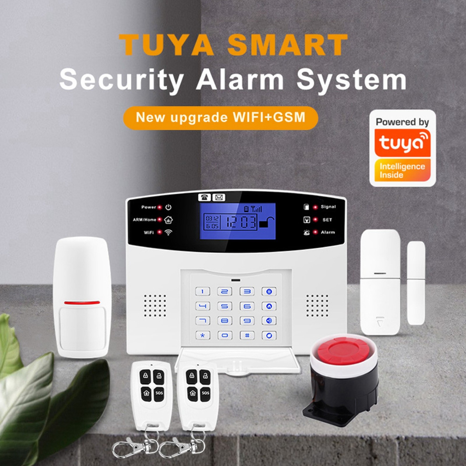 1-Security Alarm System Kit Support 8 Wireless Remote Controller WiFi GSM