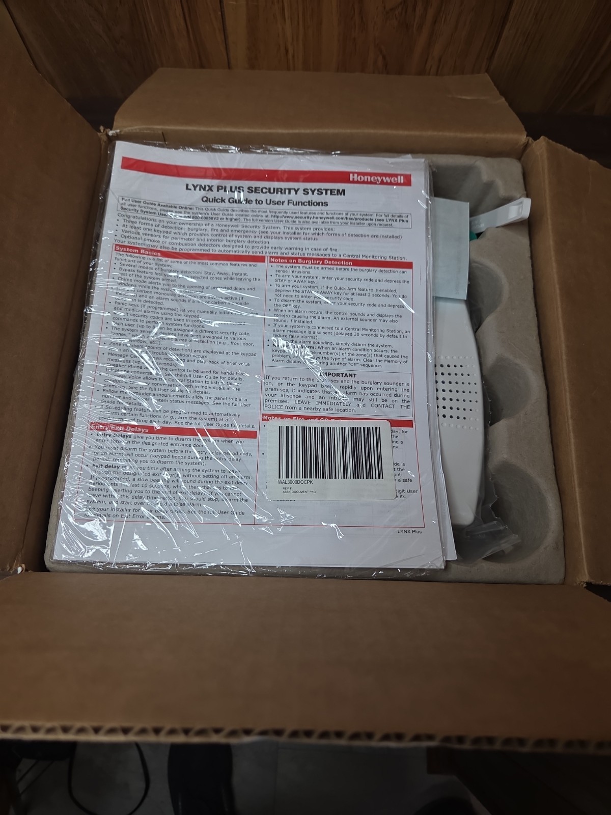 Honeywell L3000 LYNX Plus L3000 Burglar Alarm Control Panel New Open Box