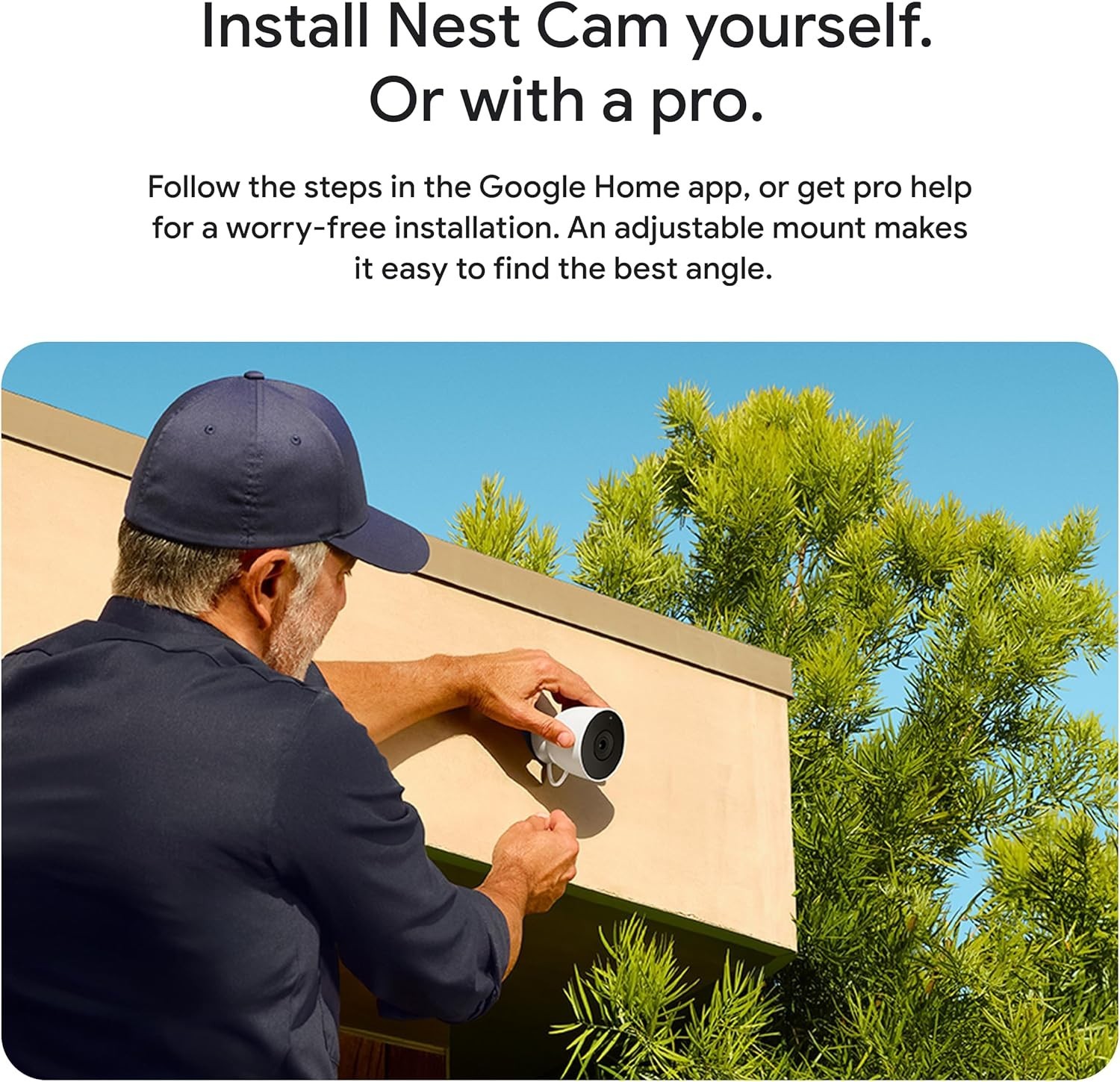 Google Nest Cam Outdoor Wired Security Camera 2nd Gen 2K HDR IP65 AI (Snow)