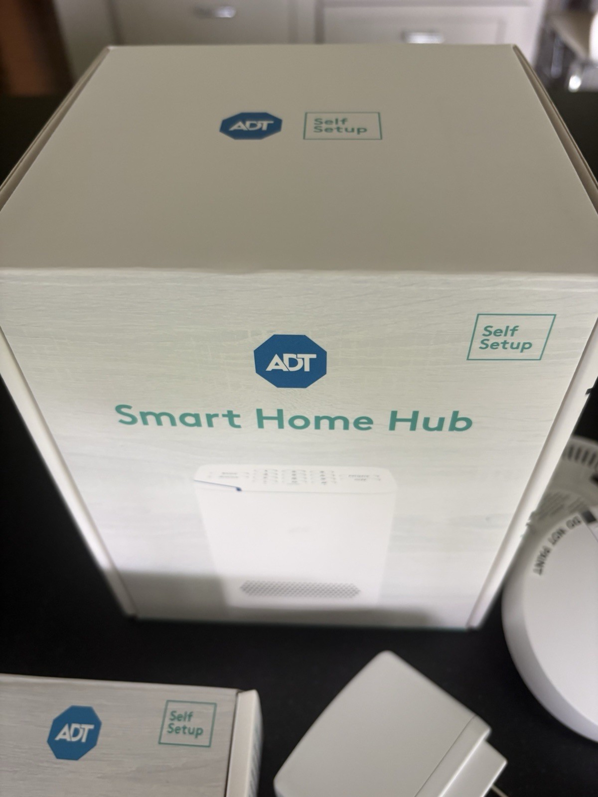 ADT Self Setup Smart Home Hub White (S40LR1-01) With Door and Smoke Sensors