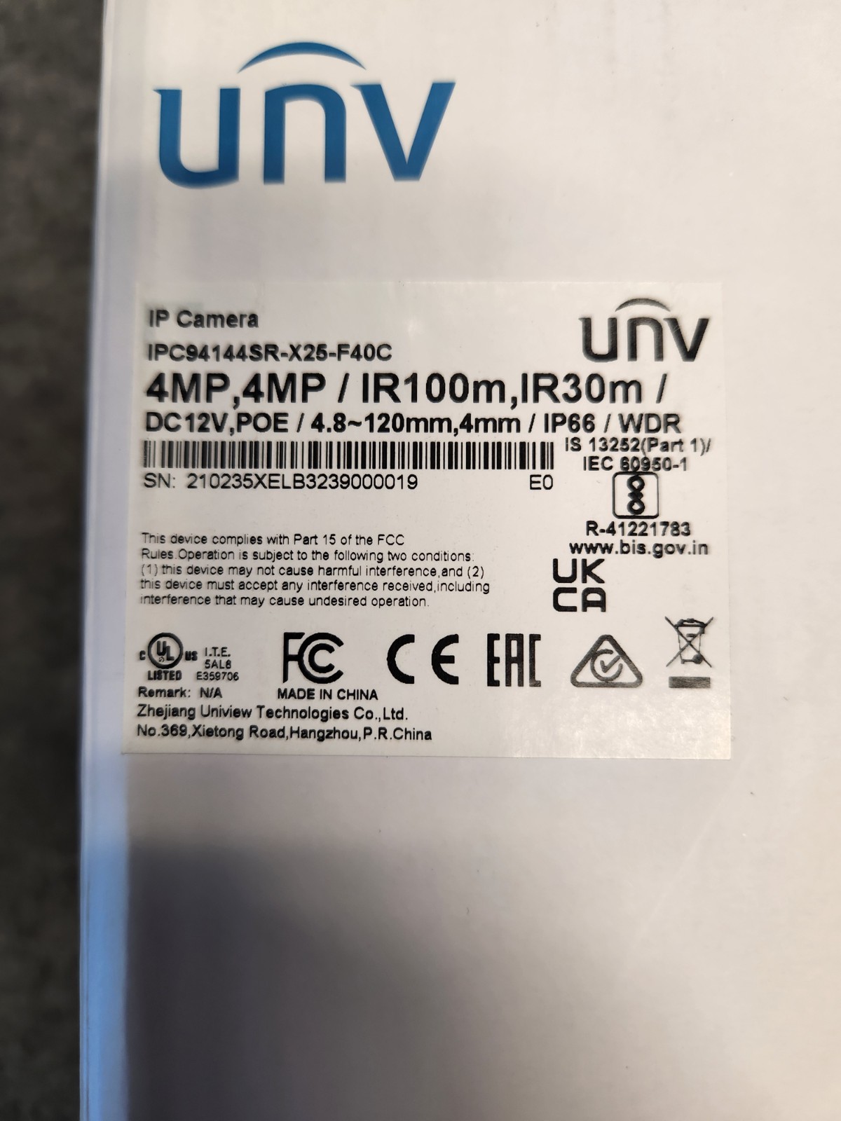 UNIVIEW UNV IPC94144SR-X25-F40C Dual-Lens 4MP POE IP PTZ Camera