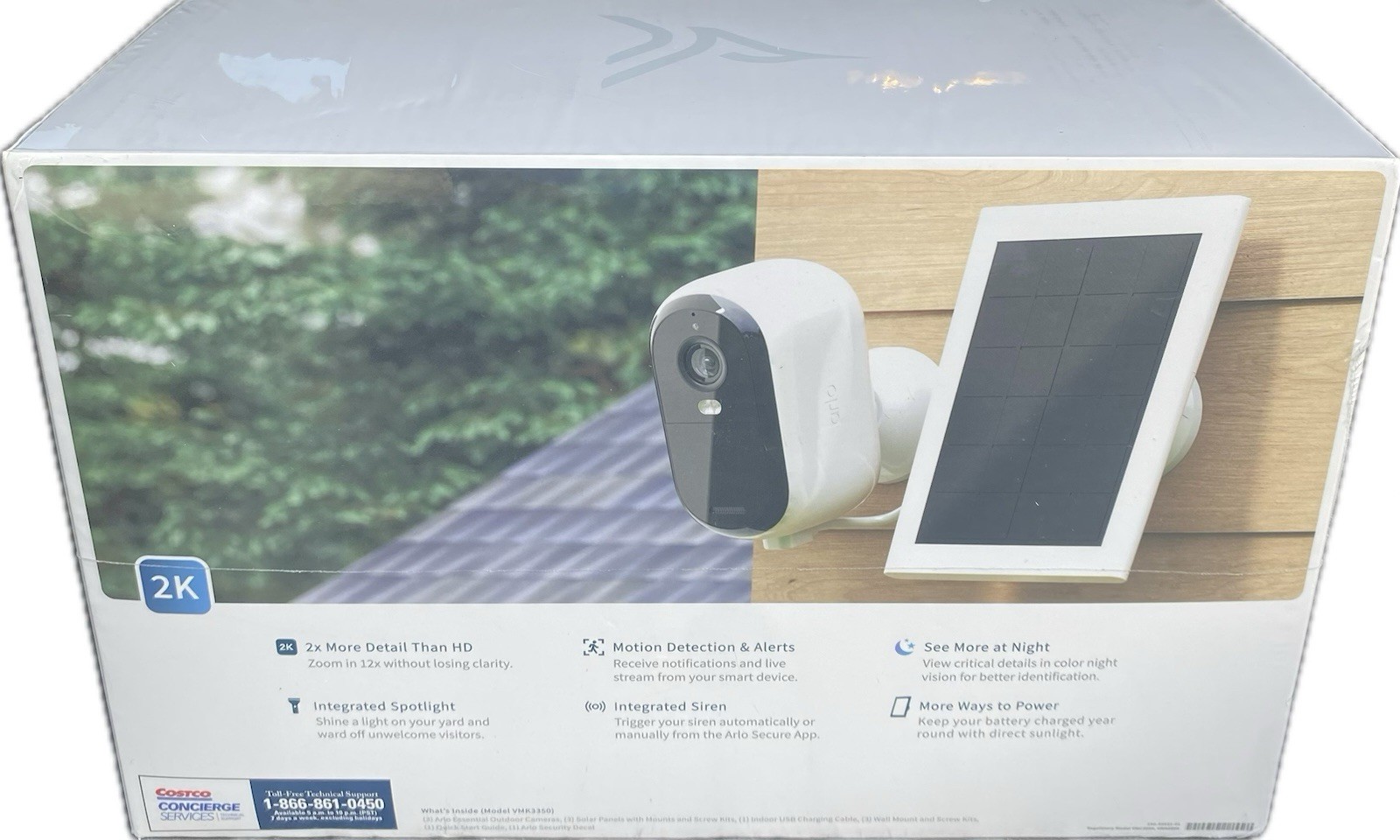 3 Pack Arlo Essential Outdoor 2K Camera 2nd Generation with 3 Solar Panels Seal