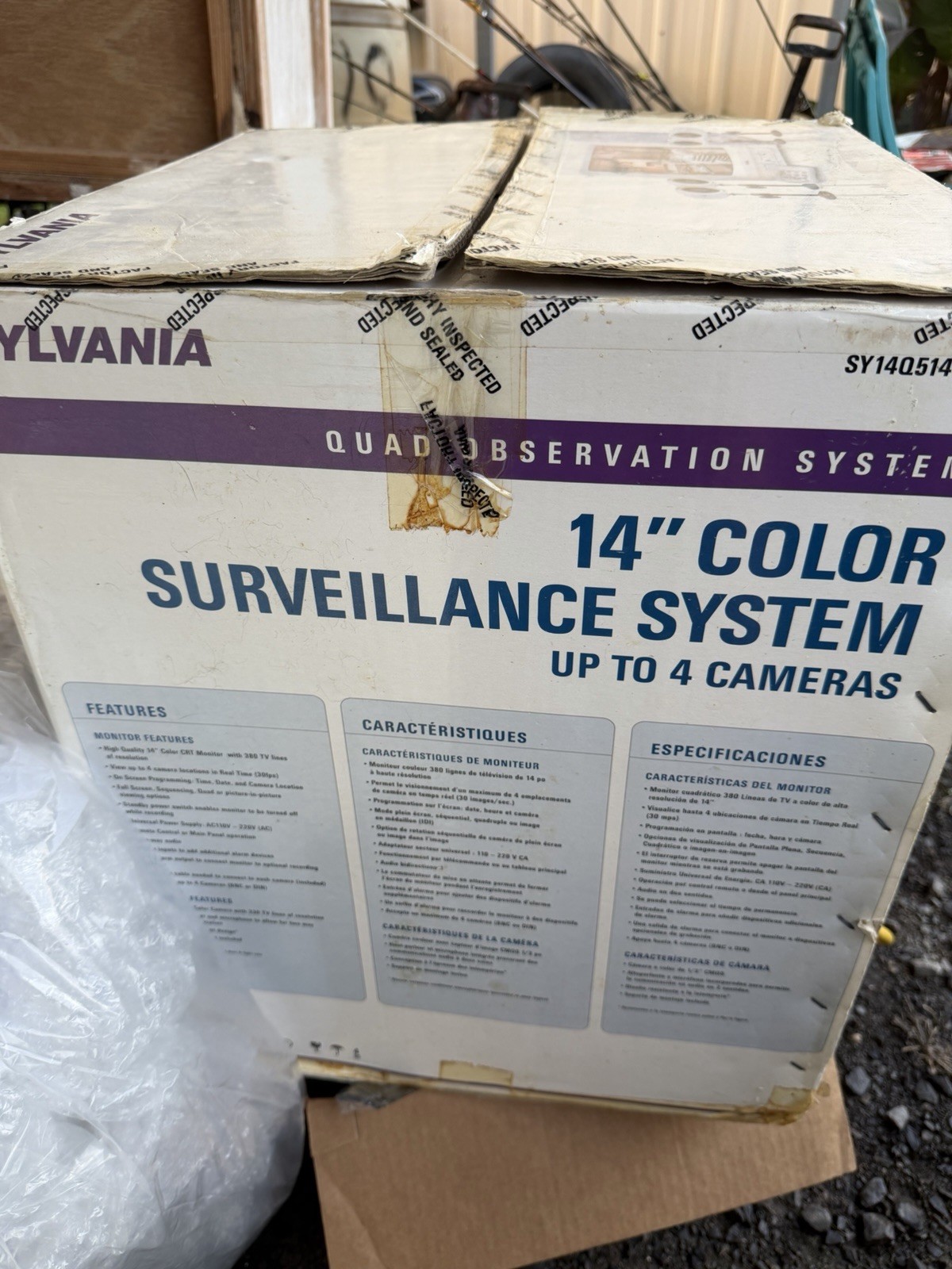Sylvania 14” Color Surveillance System Up To 4 Cameras Quad Observation System