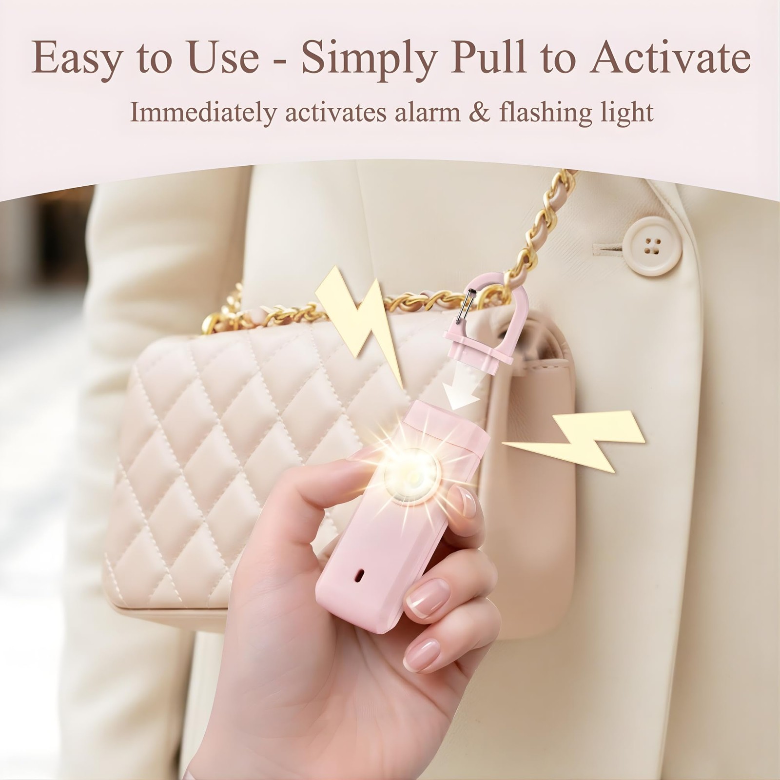 Personal Alarms for Women, Panic Button Self Defense Keychain with Clip-On De…
