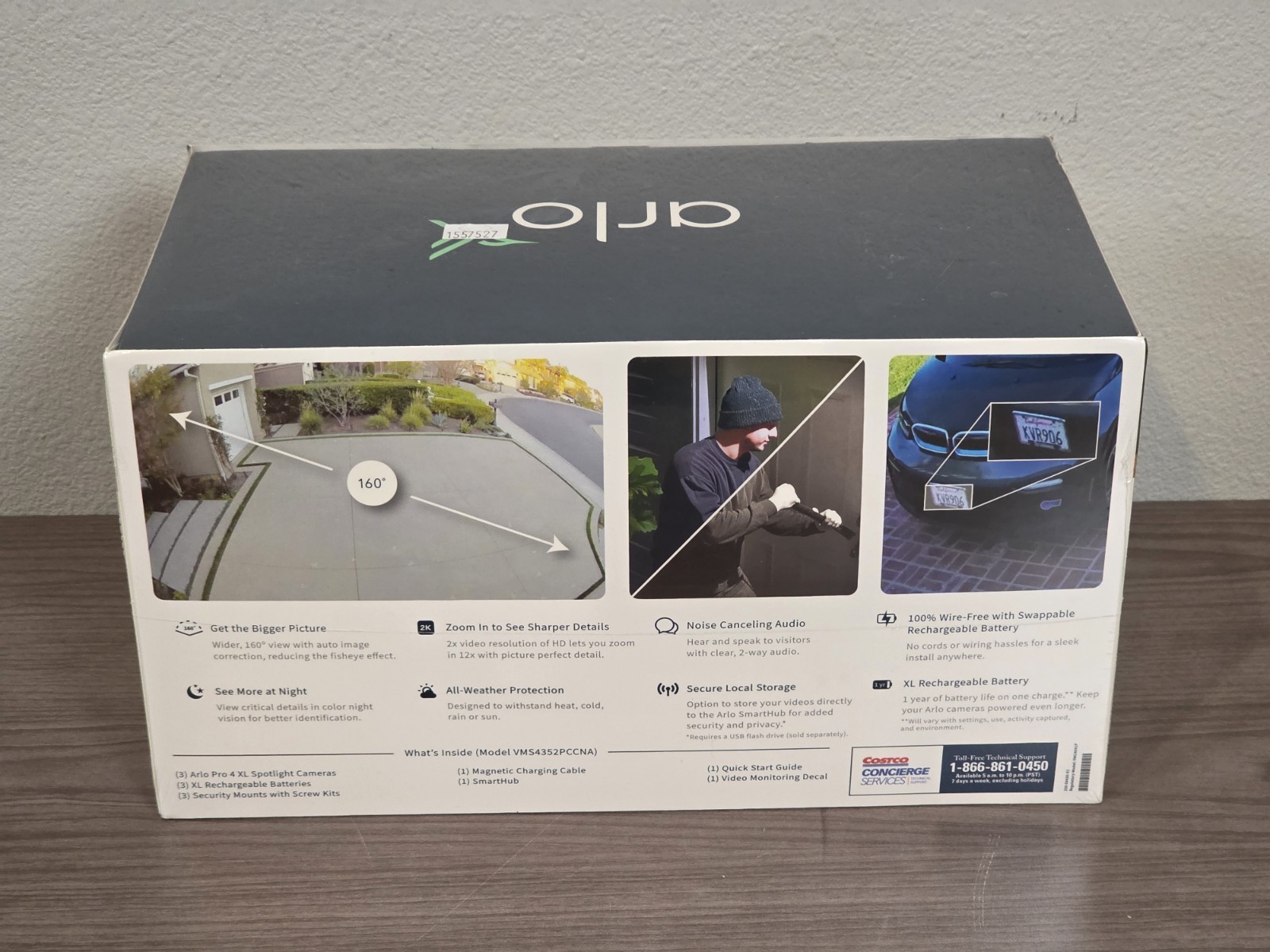New Arlo Pro 4 XL Spotlight 3 Camera Security Bundle VMS4352P-1CCNAS