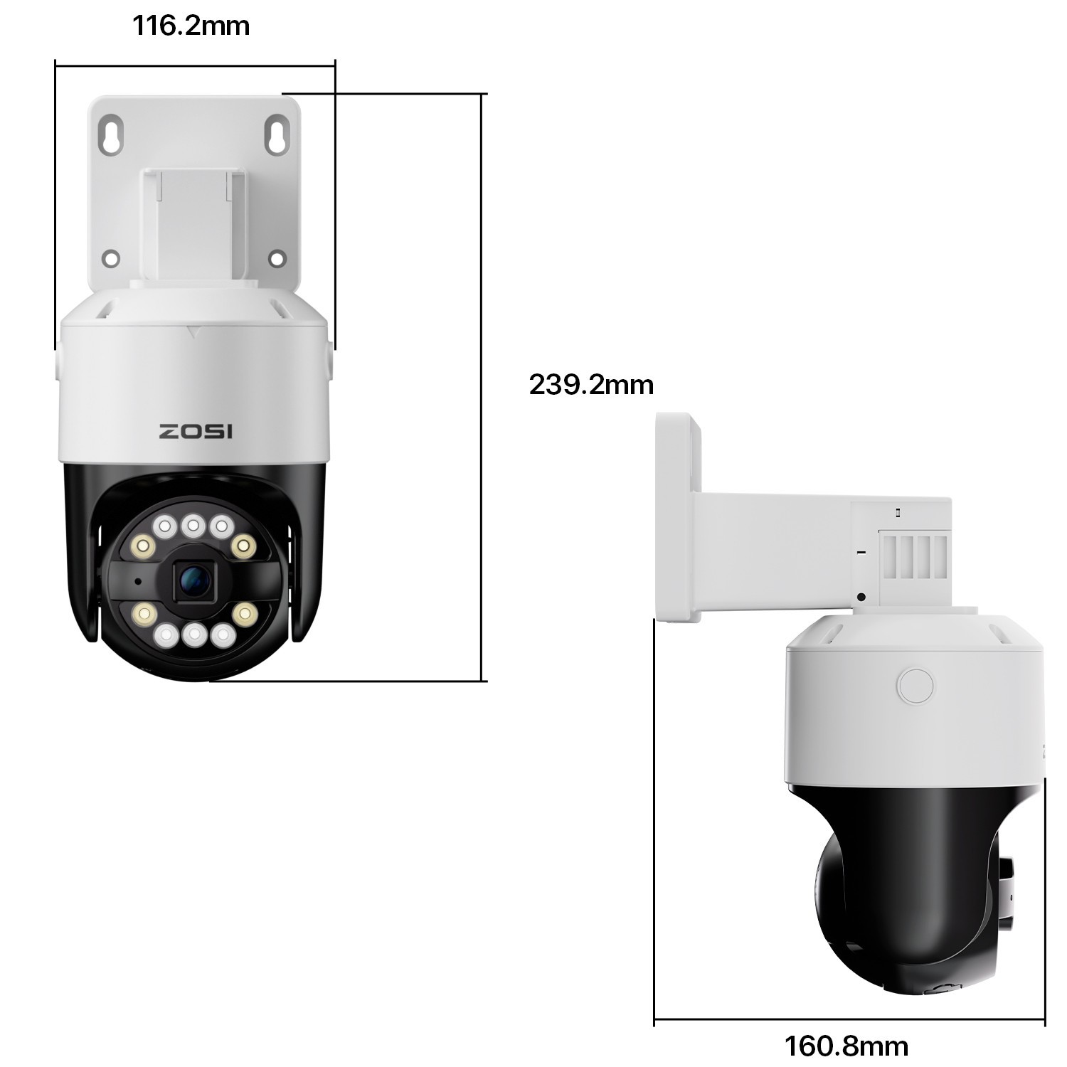 ZOSI 4K NVR 5MP PoE Security Pan/Tilt Camera Outdoor System Color Night Vision