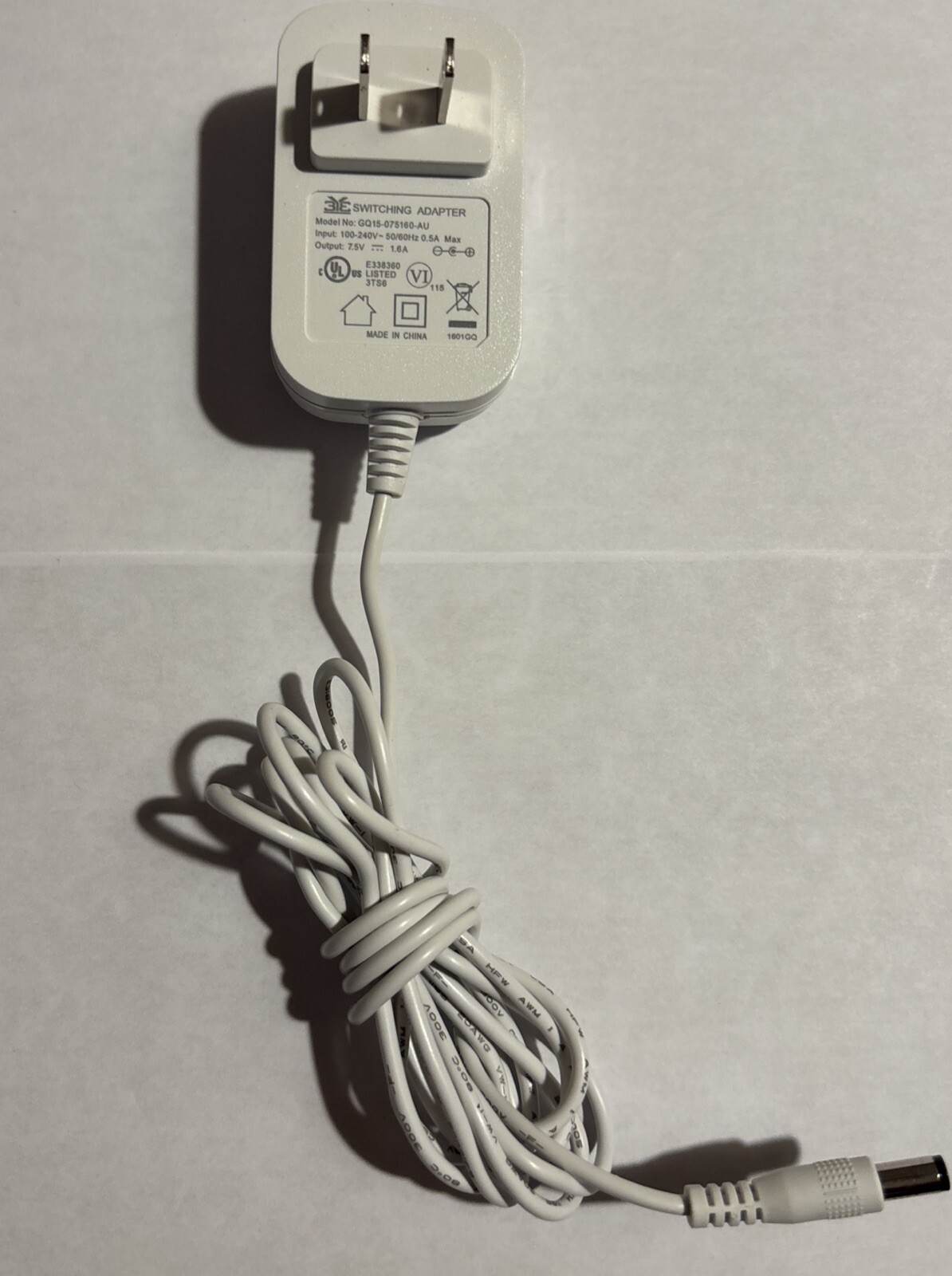 SimpliSafe BS2000 Power Supply Adapter Cord for Security System White