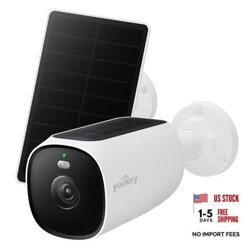 Solar Security Camera Wireless Outdoor 2.5K, 24/7 Recording, No Subscription