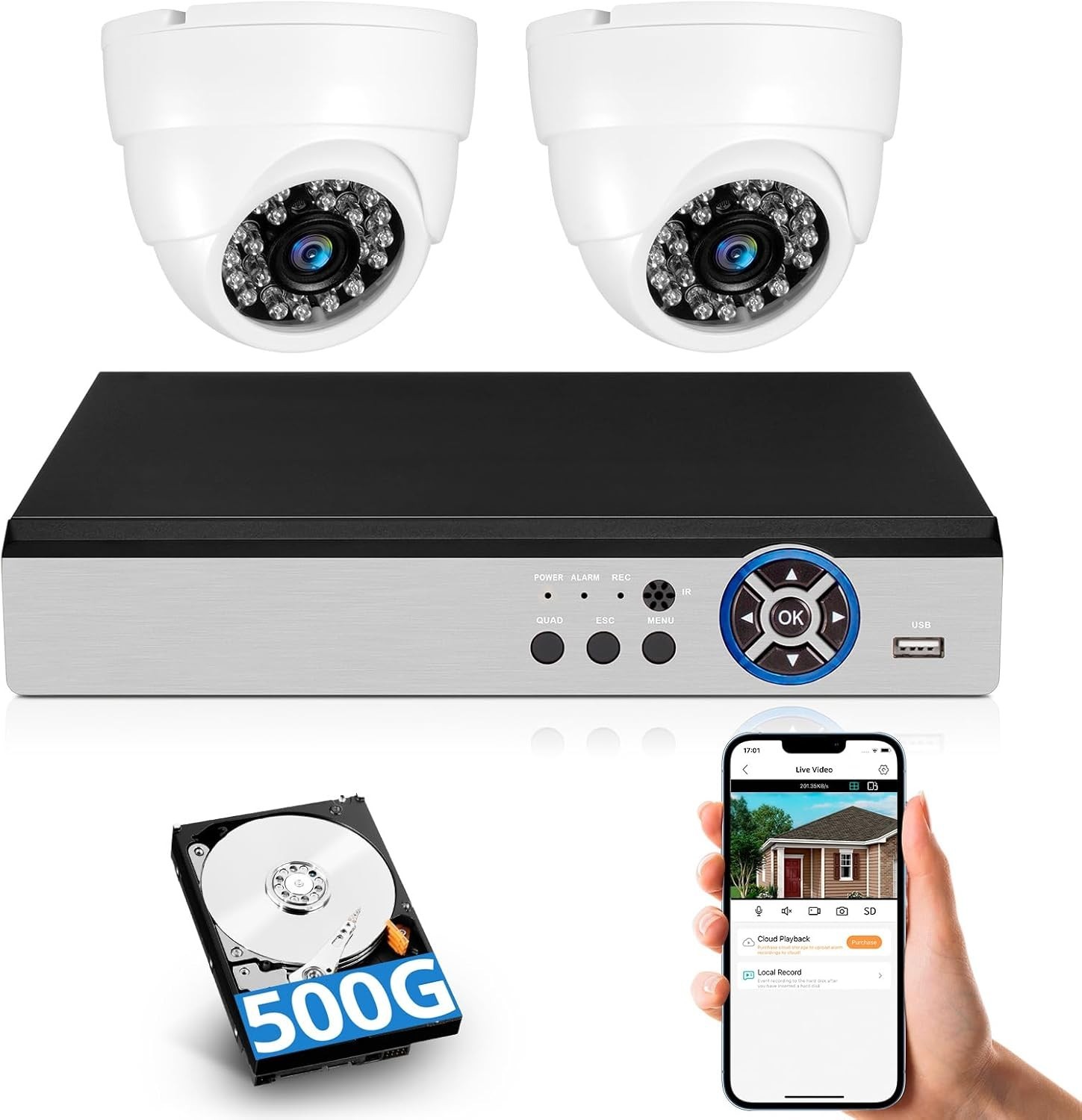 5MP Security Camera System Indoor with AI Human Detection, 8CH H.265+ Securit…