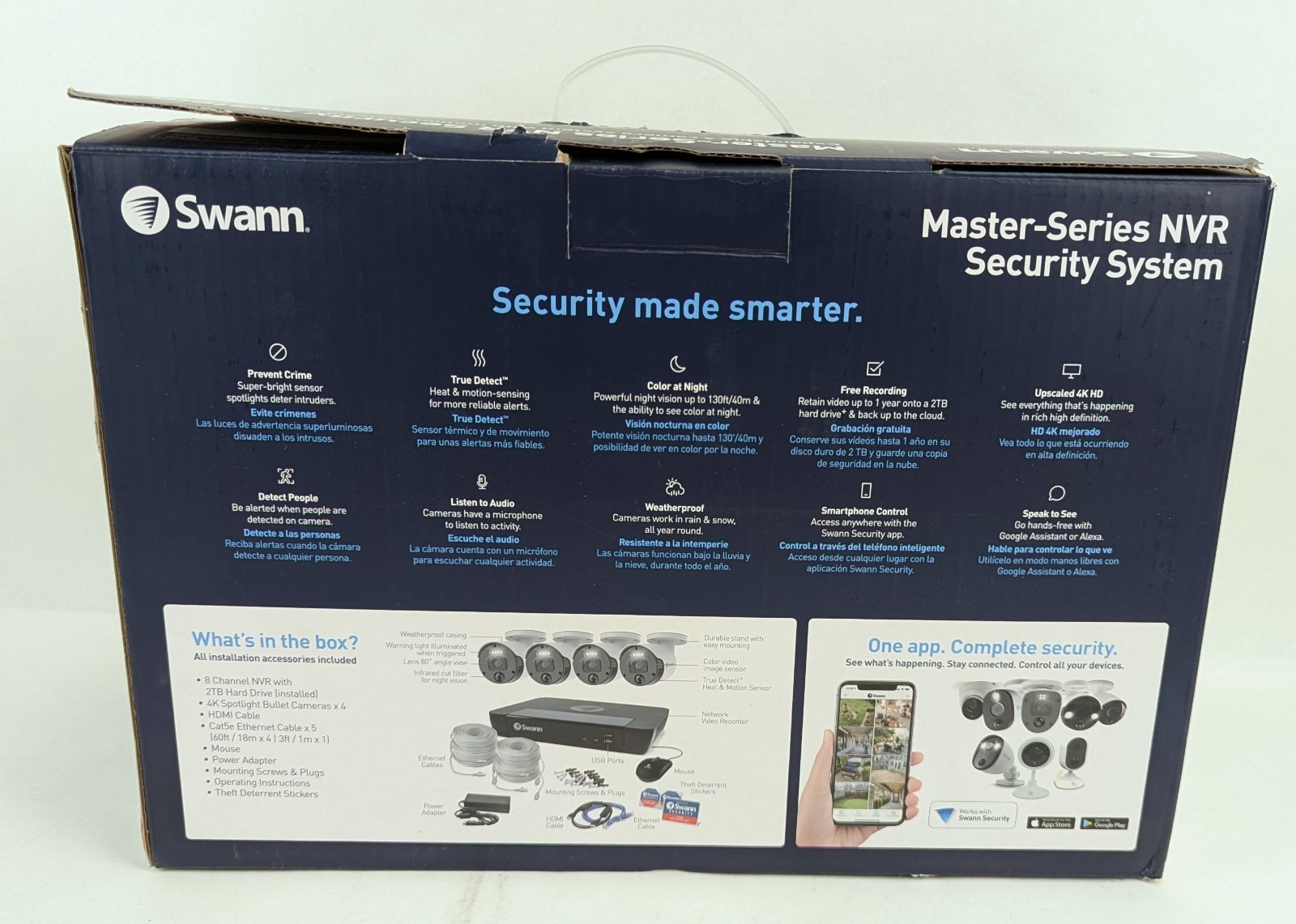 Swann Master Series Home 8-Channel 4-Camera 4K UHD Indoor/Outdoor PoE Wired