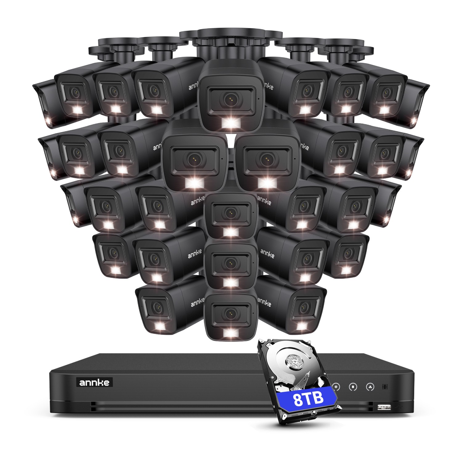 ANNKE 5MP Lite 32CH DVR HD 1080P Security Camera System Outdoor AI Color Night