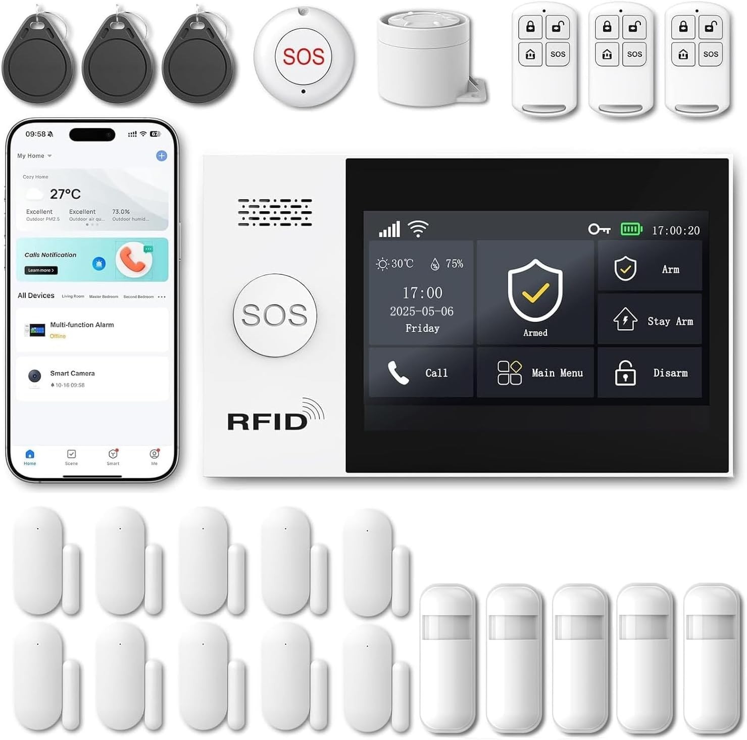 4.3” Touch Screen Wireless Alarm System – Alexa Compatible Home Protection