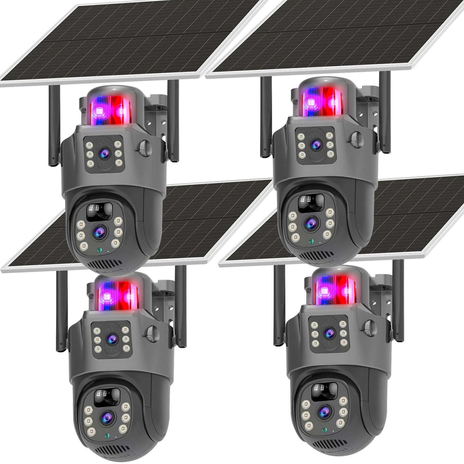 4MP 2 Lens WiFi Solar Camera Wireless Outdoor CCTV PTZ Home Security System Cam