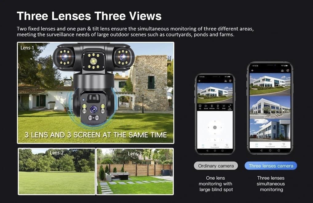 12MP Camara De Seguridad Solar Inalambricas Para Exterior Con Vision Nocturna US