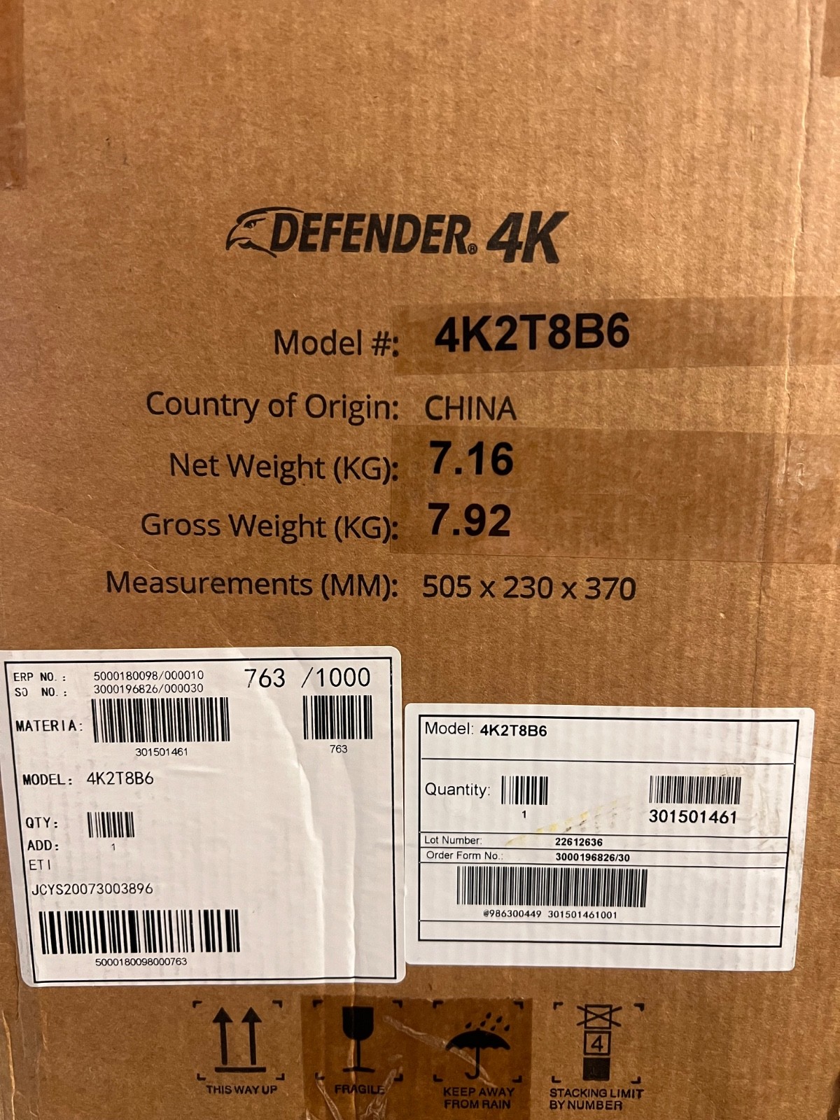 BRAND NEW Defender 4K Model 4K2T8B6