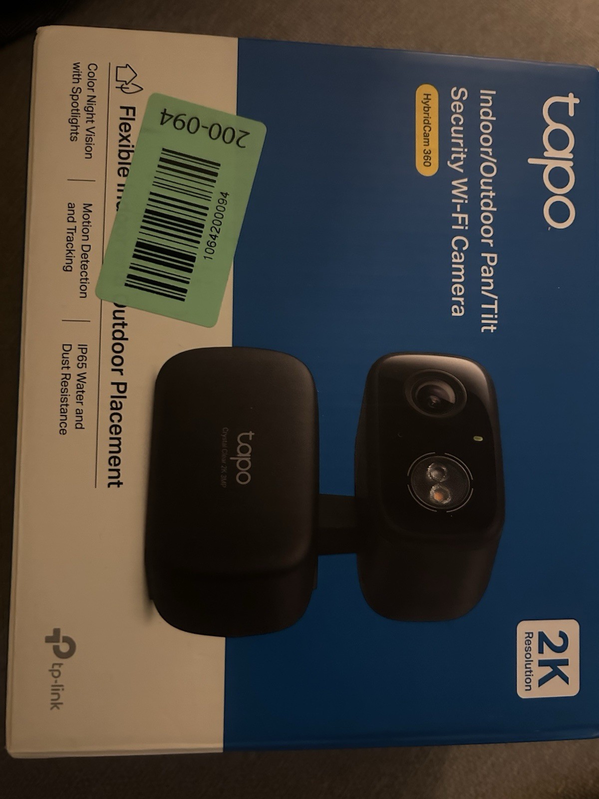 TP-Link Tapo C217 2K Pan/Tilt Wi-Fi Camera, Color Night Vision, IP65, Alexa
