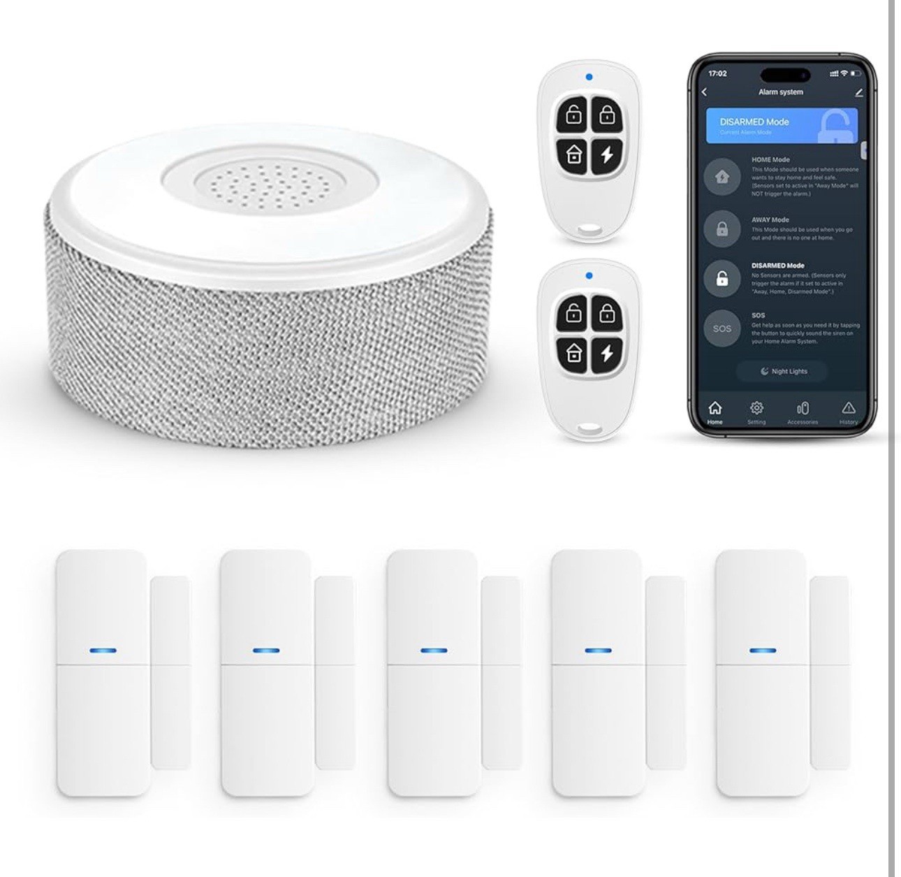 Comprehensive WiFi Security System – 8 Sensors, Smartphone Alerts & Expansion