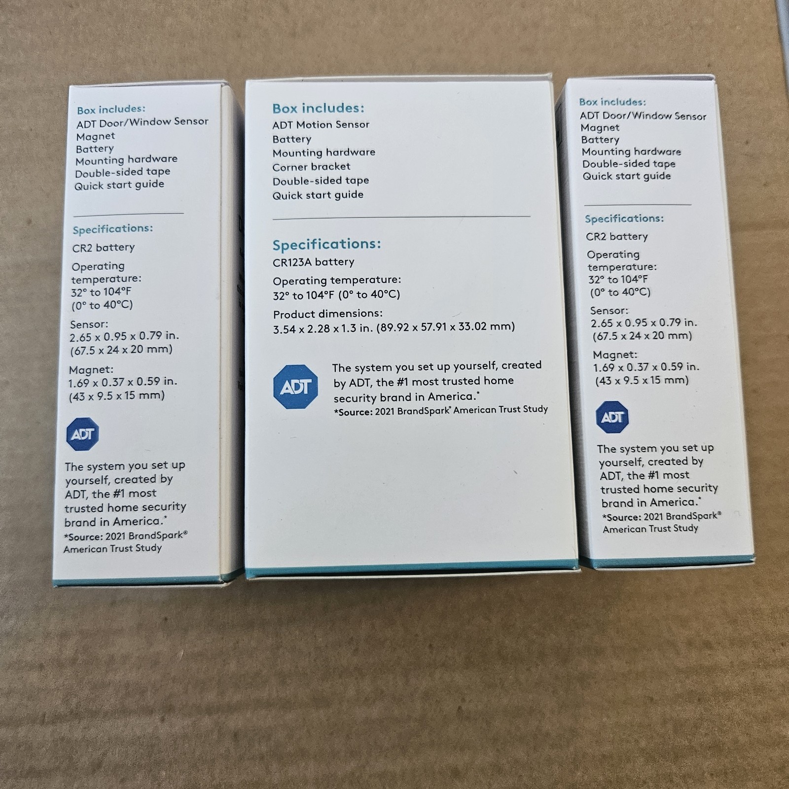 ADT Self Setup Smart Home Motion Sensors Alarm Lot Of 3