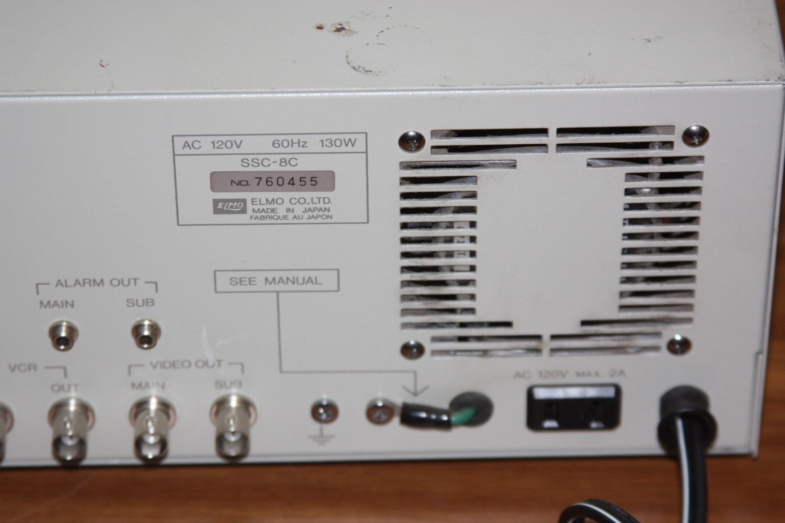 Elmo Surveillance Camera System Control Unit SSC-8C Color 4 X 2 – Lab Movie Prop