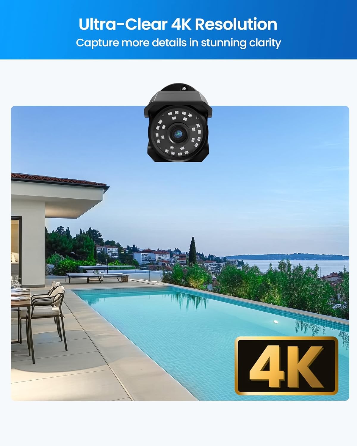ZOSI UHD 4K PoE Security IP Camera System H.265+8CH NVR with 2TB HDD Human Detet