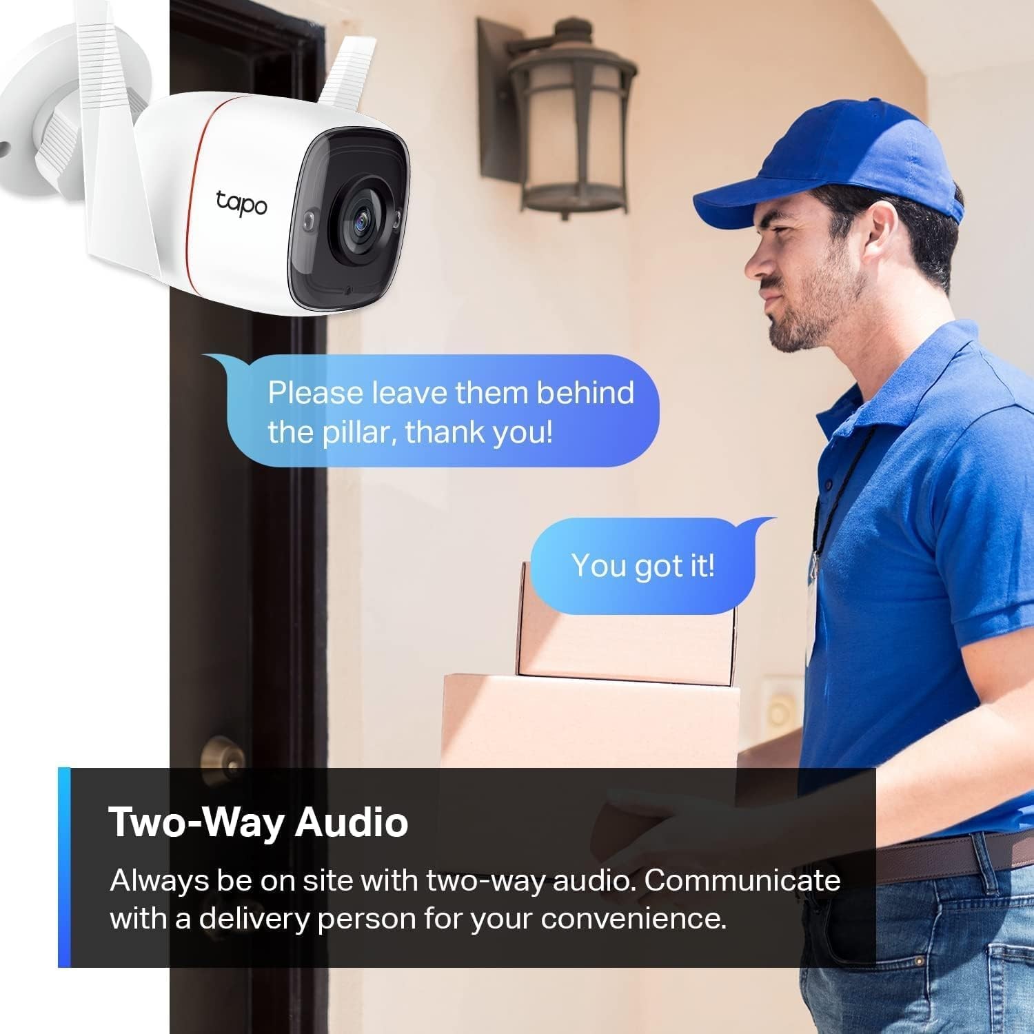 Tapo TP-Link 2K Security Camera Outdoor Wired, IP66 Weatherproof, 2K, White