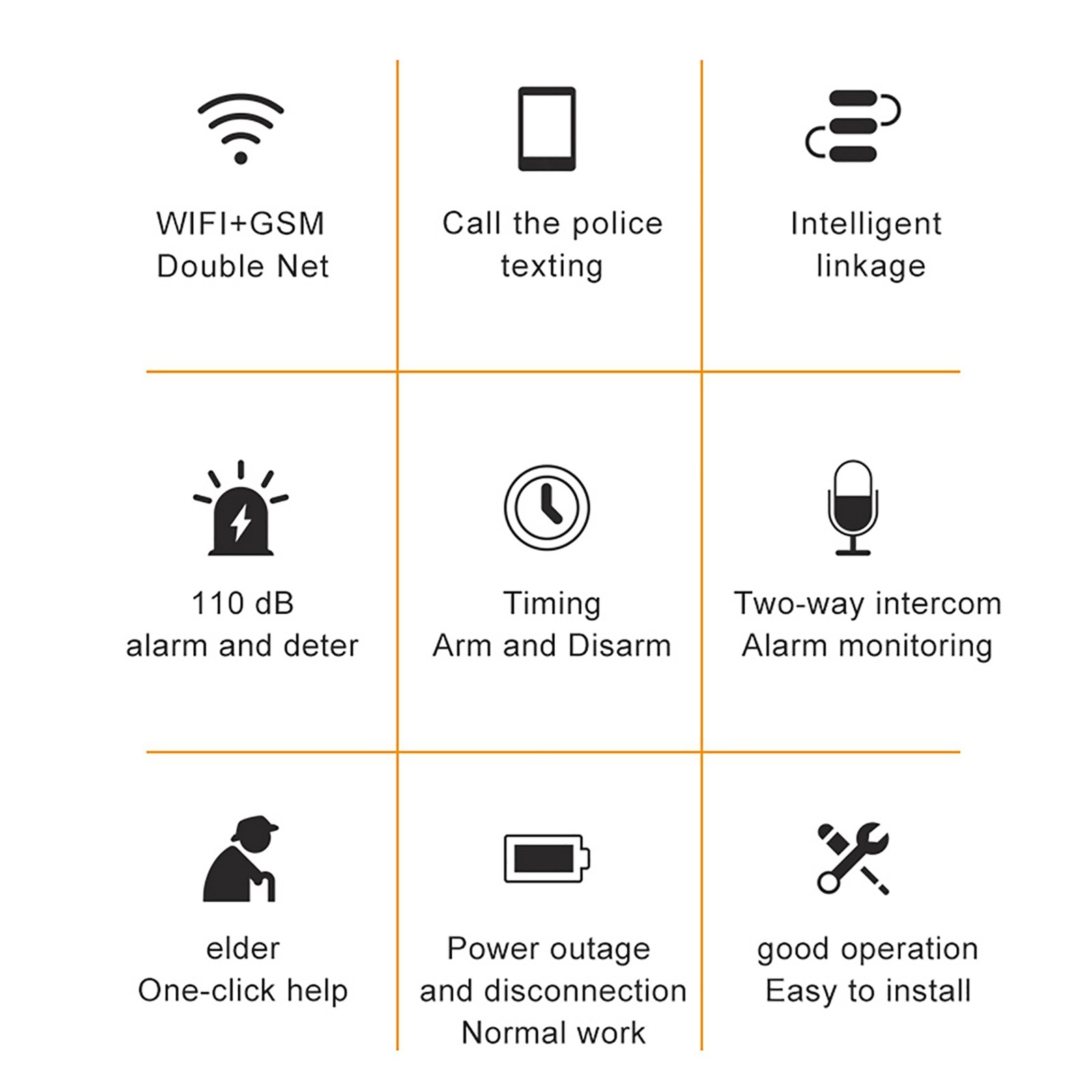 Security Alarm System Kit 8 Wireless Remote Controllers WiFi GSM Home Security