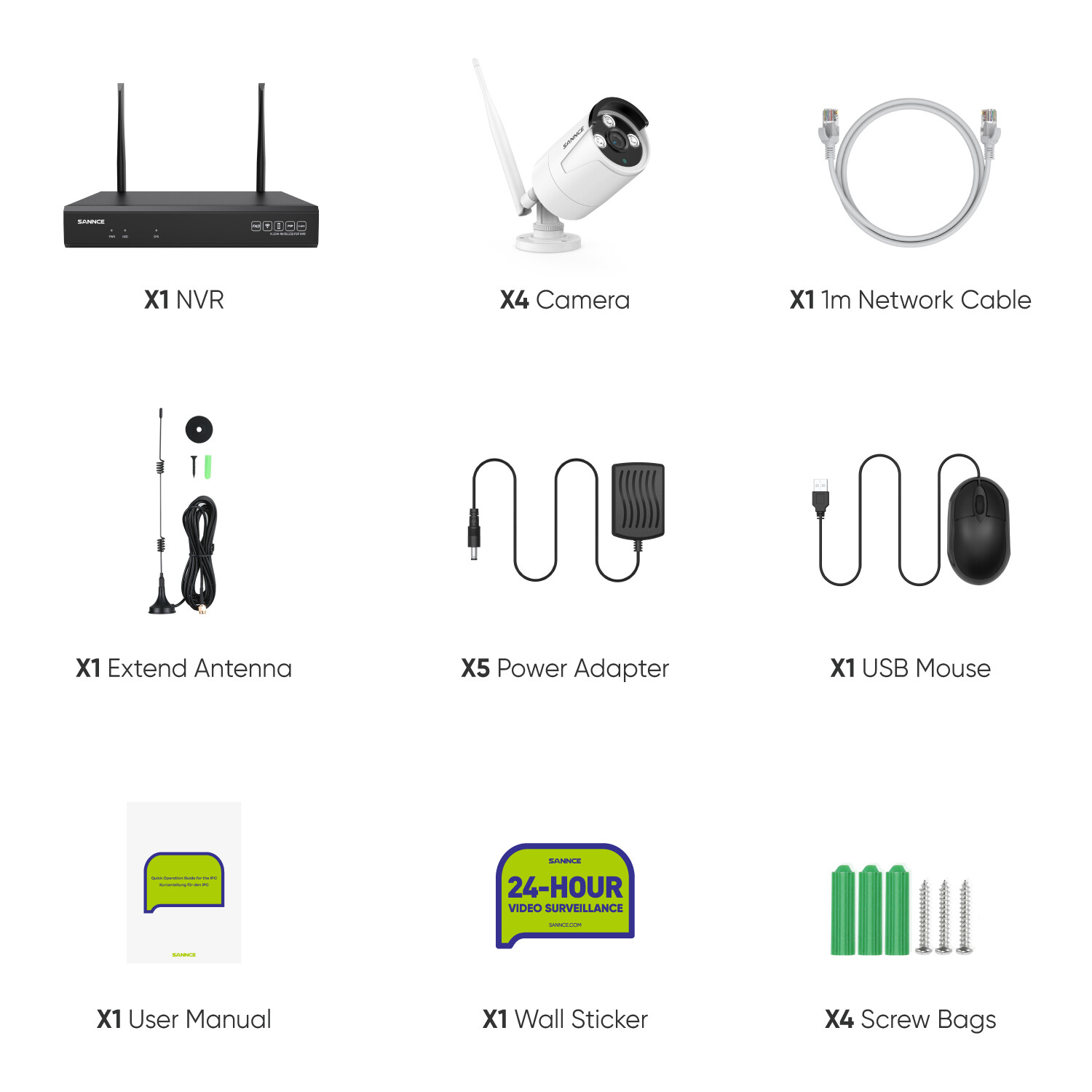 SANNCE Wireless Security Camera System CCTV 5MP 8CH NVR 2 Way Audio Human Detect