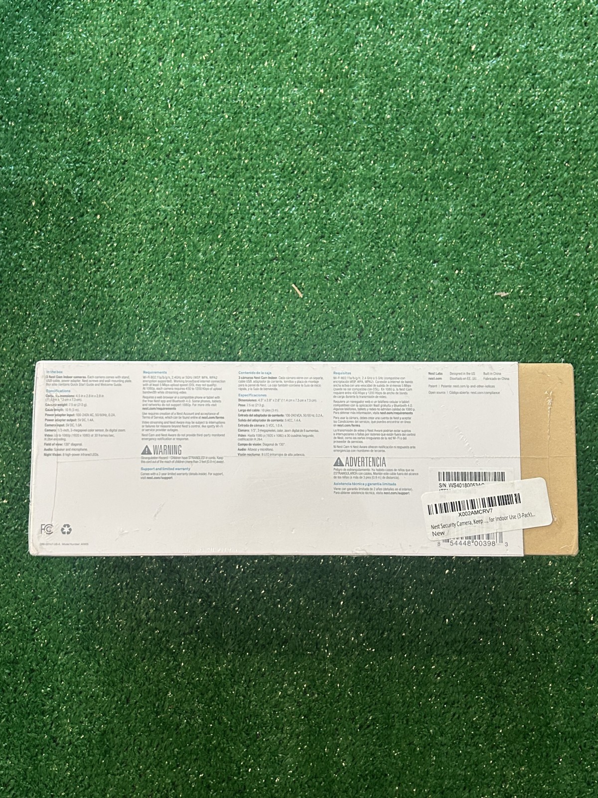 New Sealed Google Nest Cam Indoor Smart Security Camera 3 Pack NC1104US