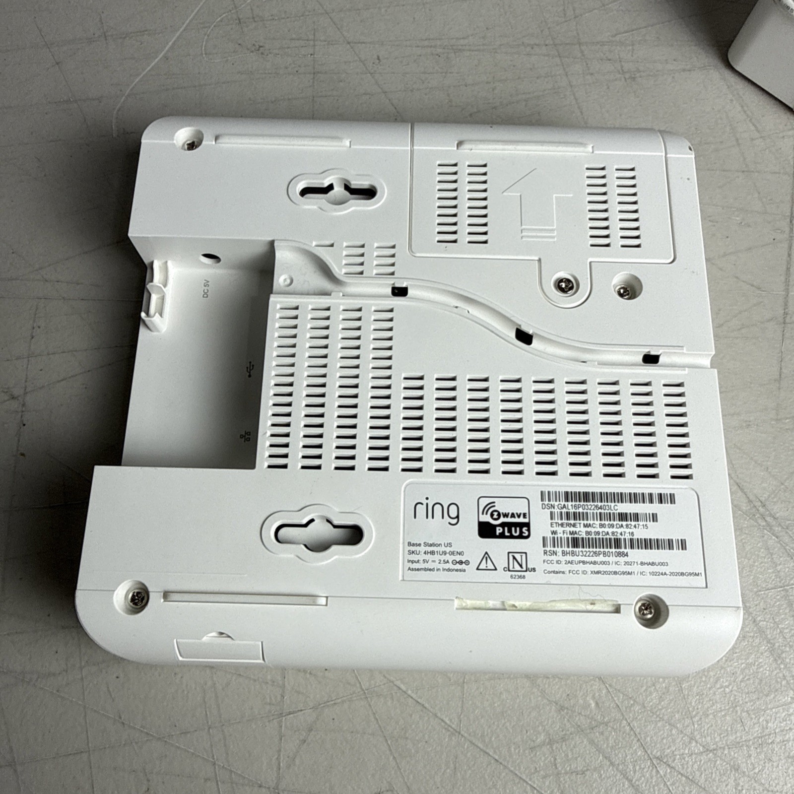 Ring Alarm Base Station – Gen 2 – Model 4HB1U9-0EN0 With Power Adapter READ