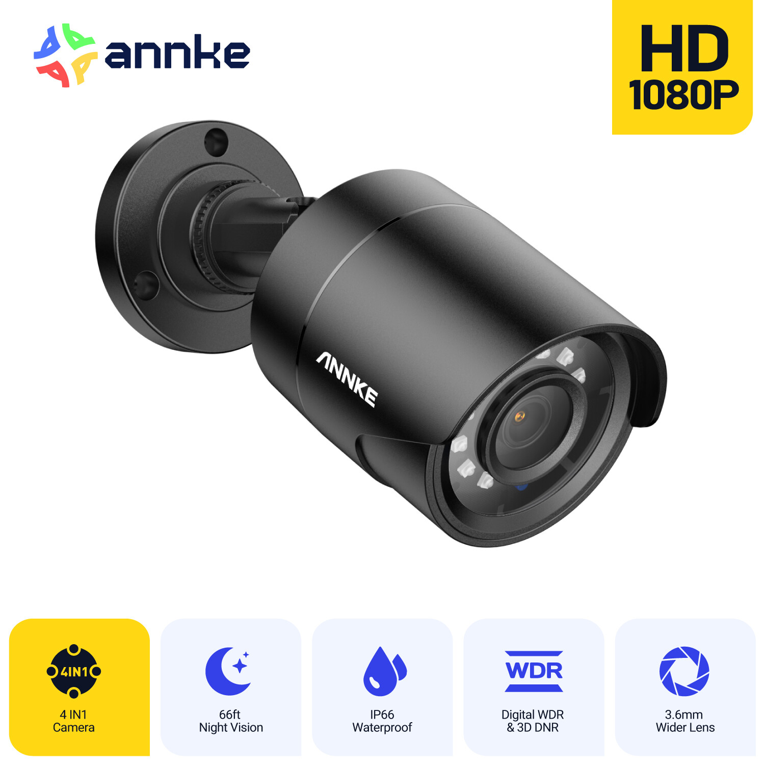 ANNKE 1080P 4in1 Outdoor Bullet CCTV Surveillance Security Camera Night Vision