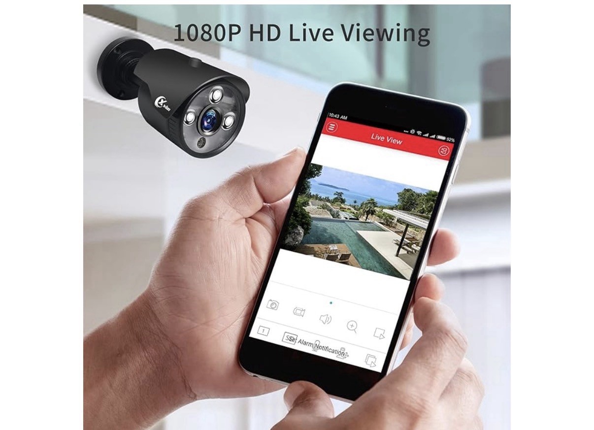 XVIM 8CH DVR H.265+ Outdoor CCTV 1080P 4 Security Camera System IR Night Vision