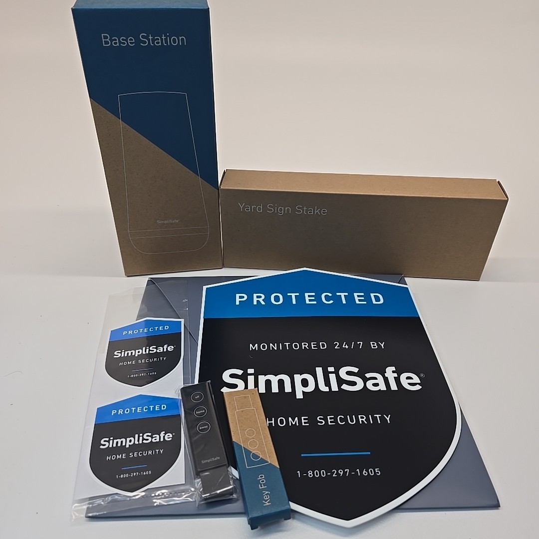 SimpliSafe Home Security Base Station BS3W GEN3 Lot Key Fob Yard Sign NEW Sealed