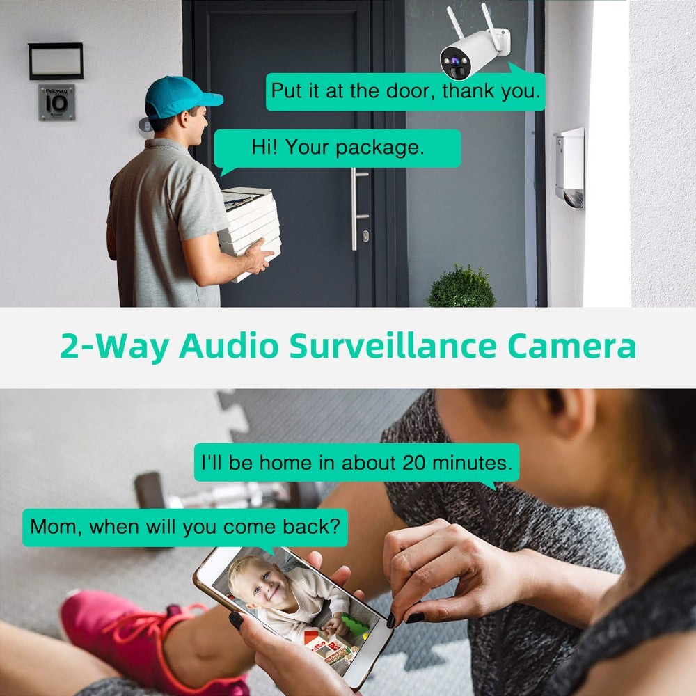 4MP Home Security Camera System Solar Power Wireless CCTV Camera 10CH NVR+500GB