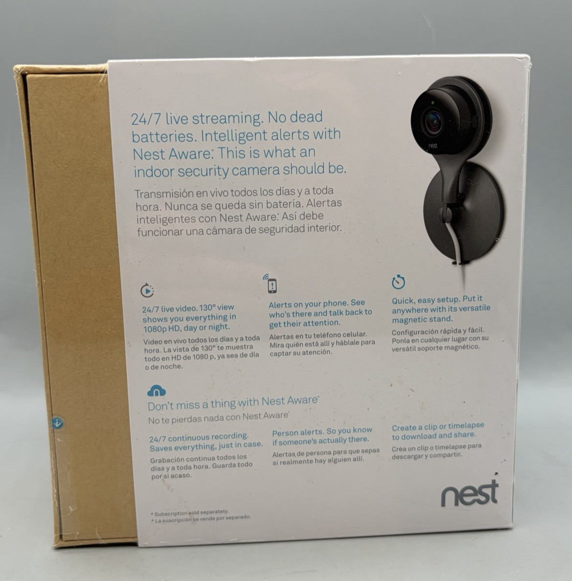Google Nest Cam (NC1102ES) Indoor Security Camera Black A0005 – Sealed