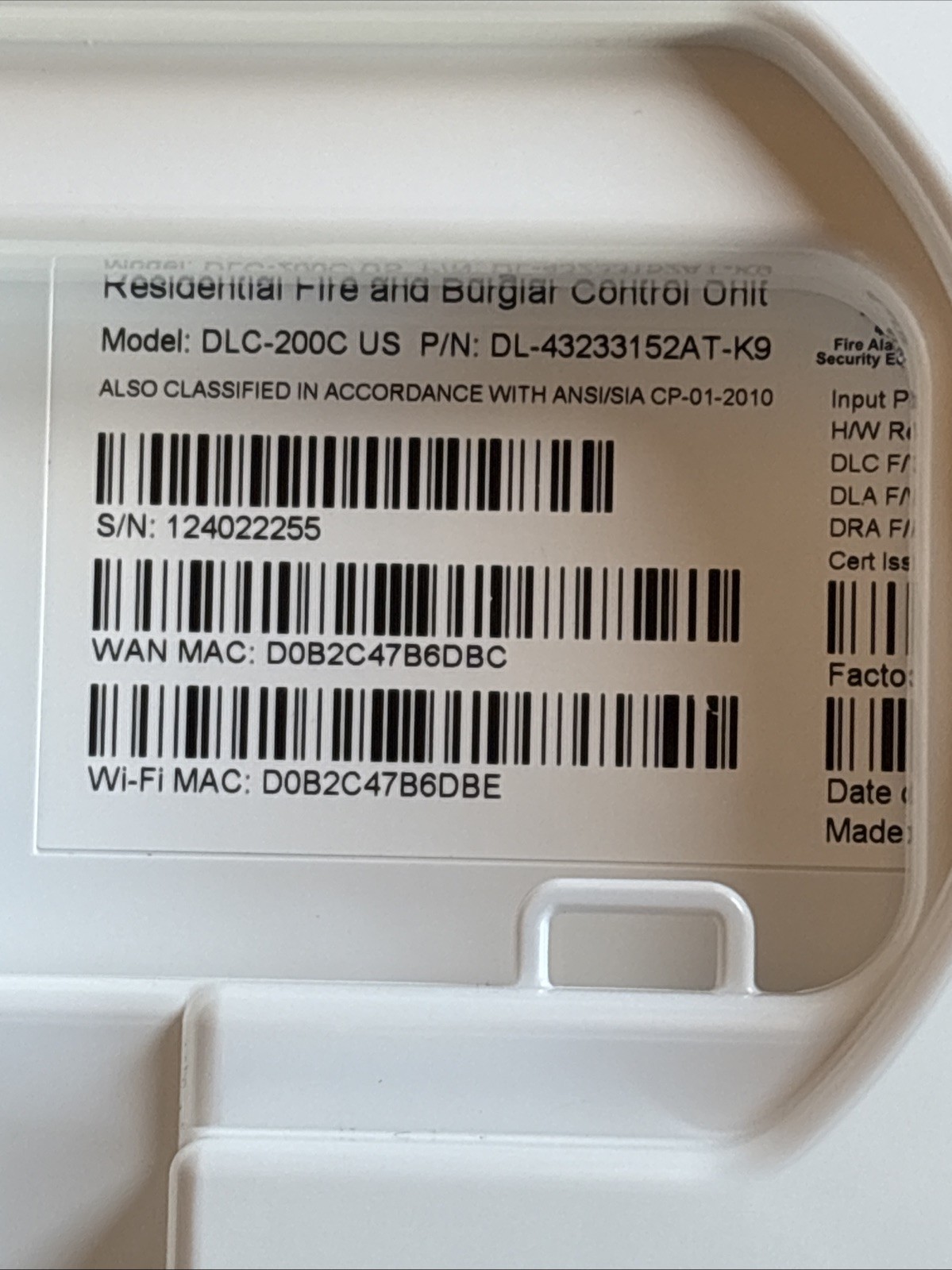 AT&T DLC-200C US Digital Life Controller, Fire / Burglar Alarm Control Unit Only