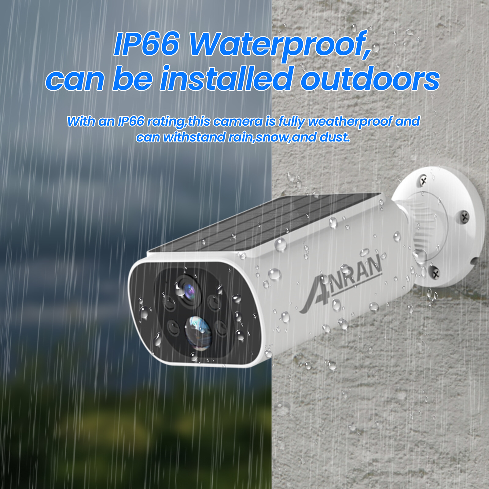 ANRAN Solar Battery Wireless Security Camera System WiFi IP Outdoor Home Audio