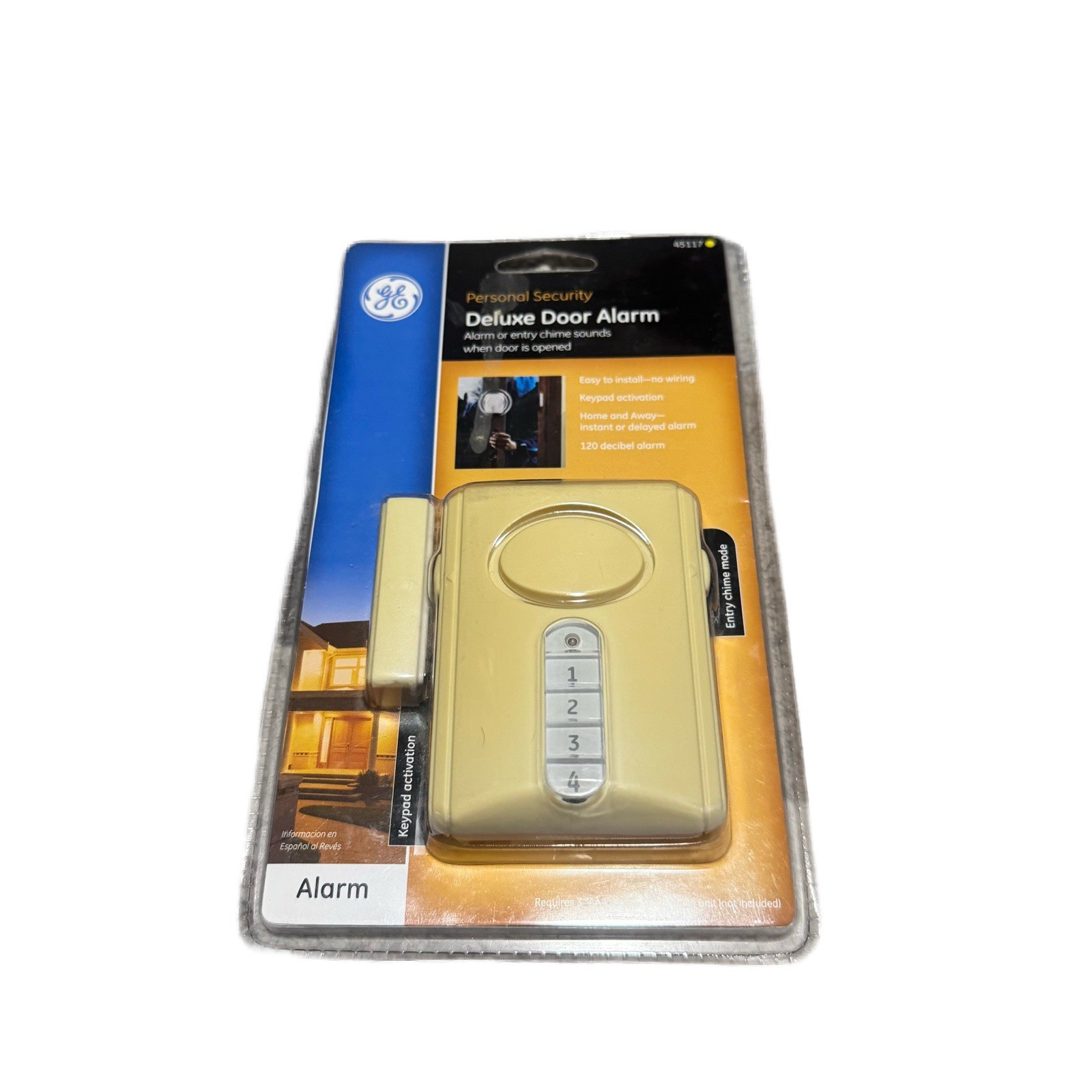 GE Deluxe Wireless Door Alarm (alarm/chime) (45117) Easy-Install NEW