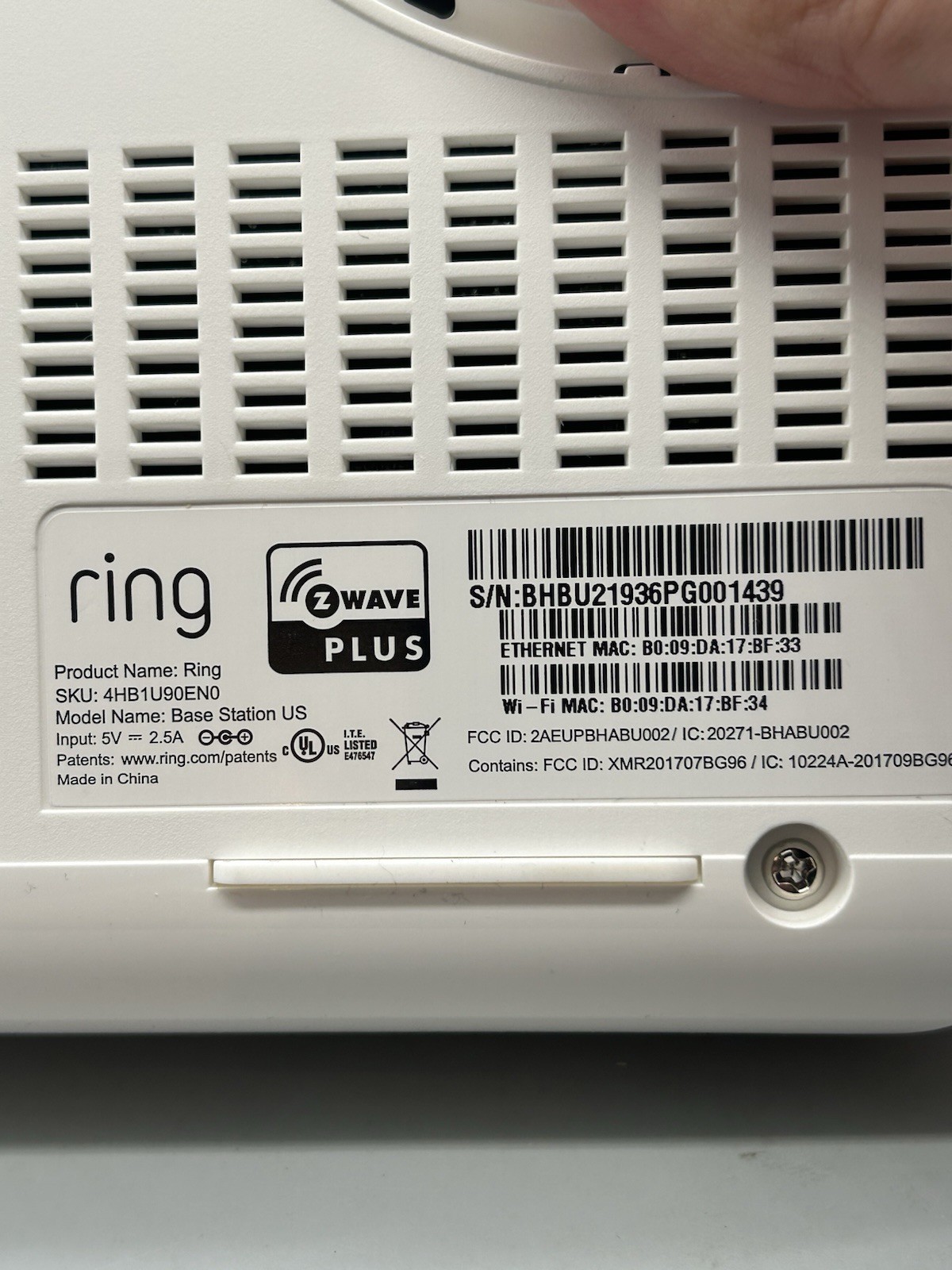 Ring Alarm Base Station Unit Only (4HB1U9-0EN0)