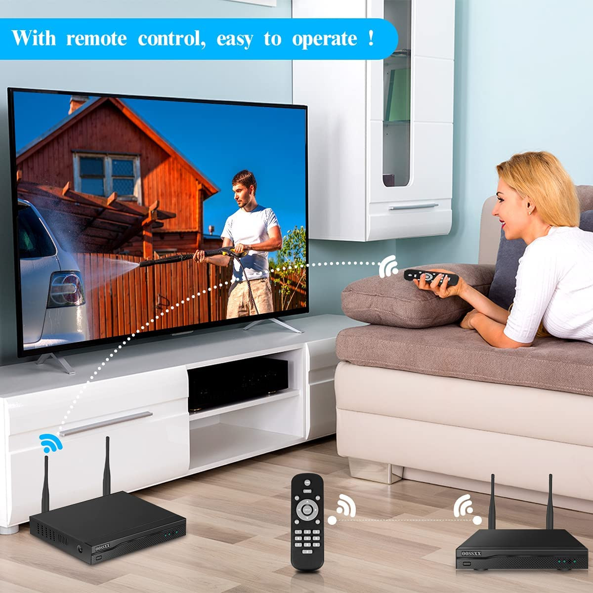 2K 3.0MP Wireless Security Camera System, Surveillance NVR Kits with 2TB Hard