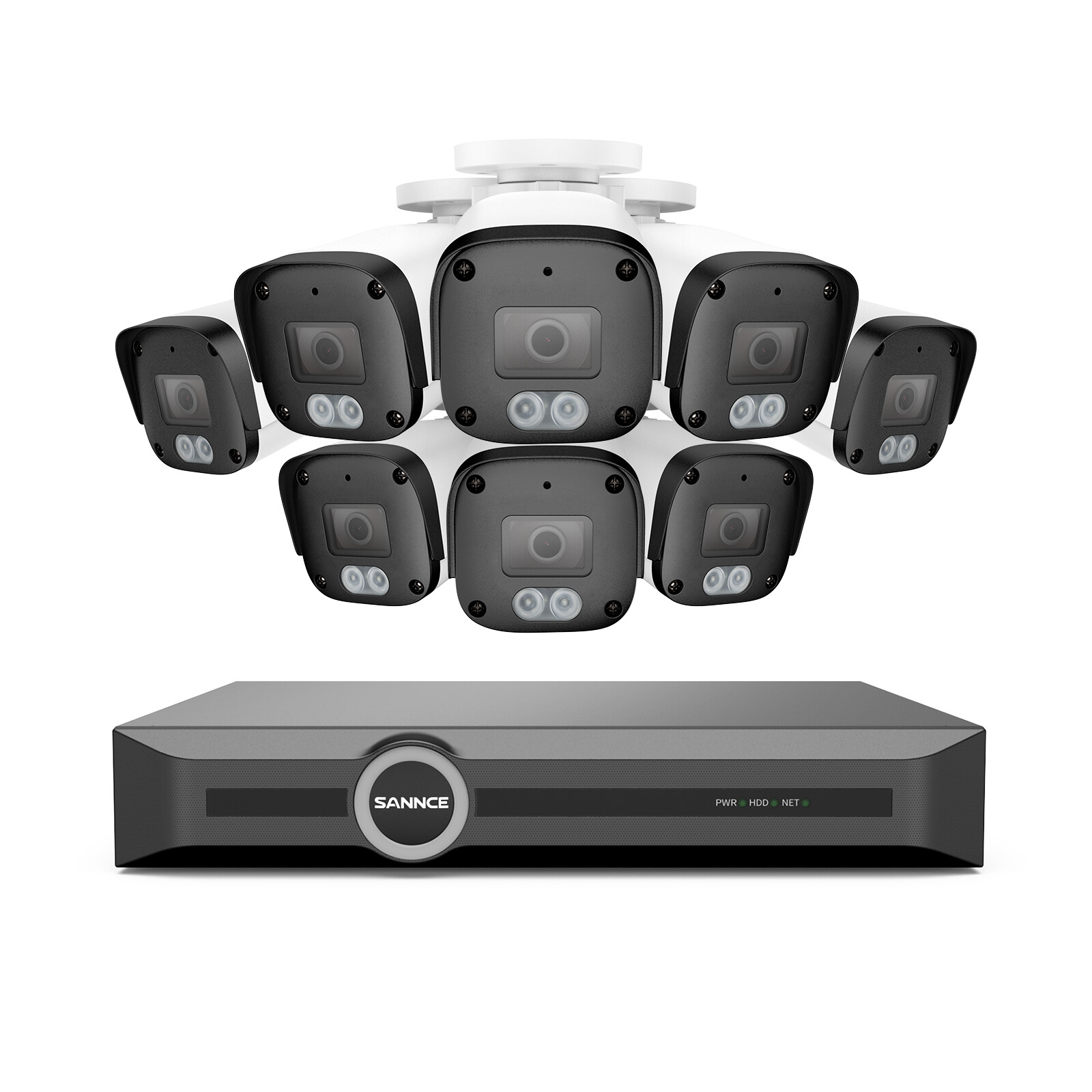 SANNCE 5MP POE IP Security Camera System Audio Recording 8CH NVR Human Detection